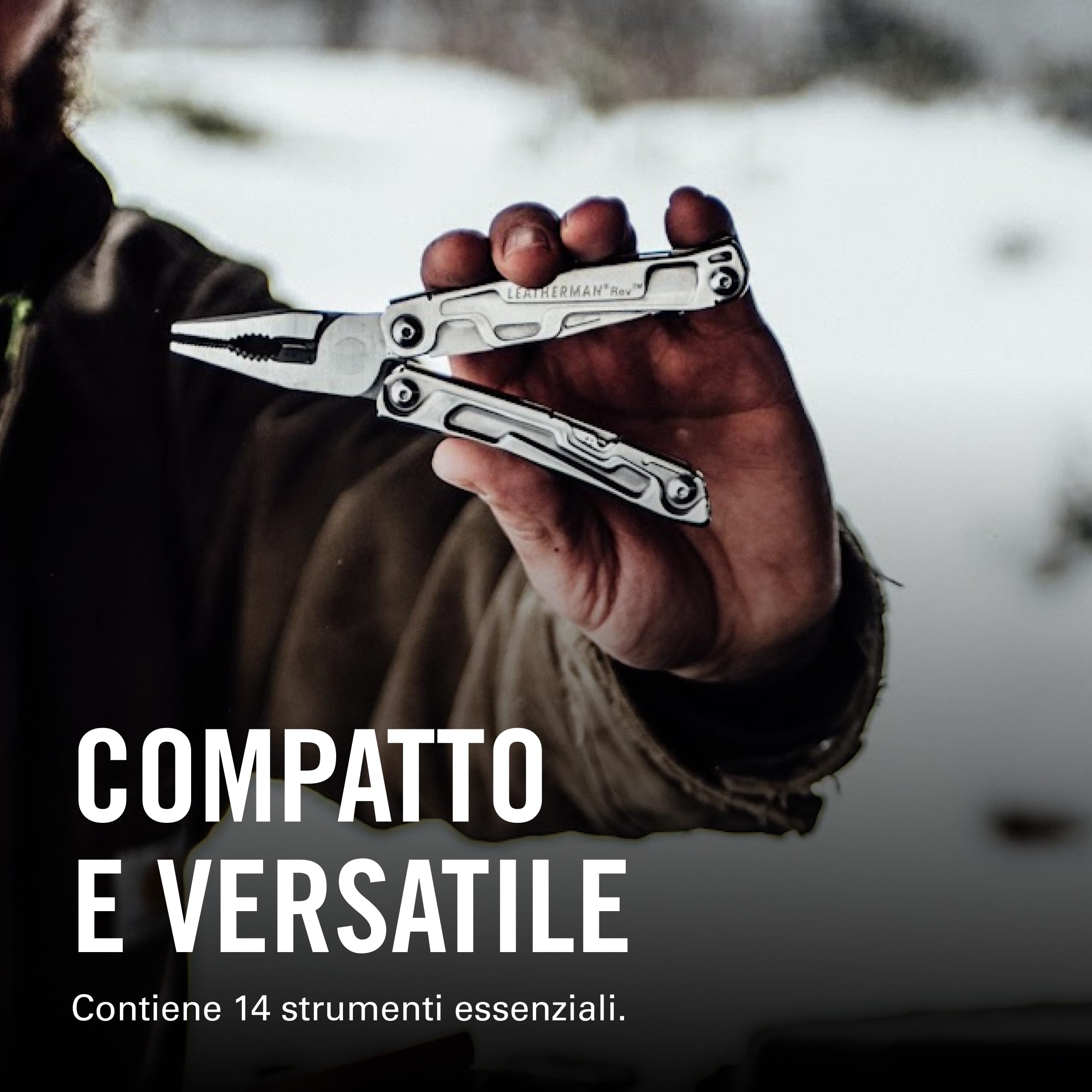 Leatherman Rev Multiutensile 14 Strumenti Lama Acciaio Inossidabile Argento