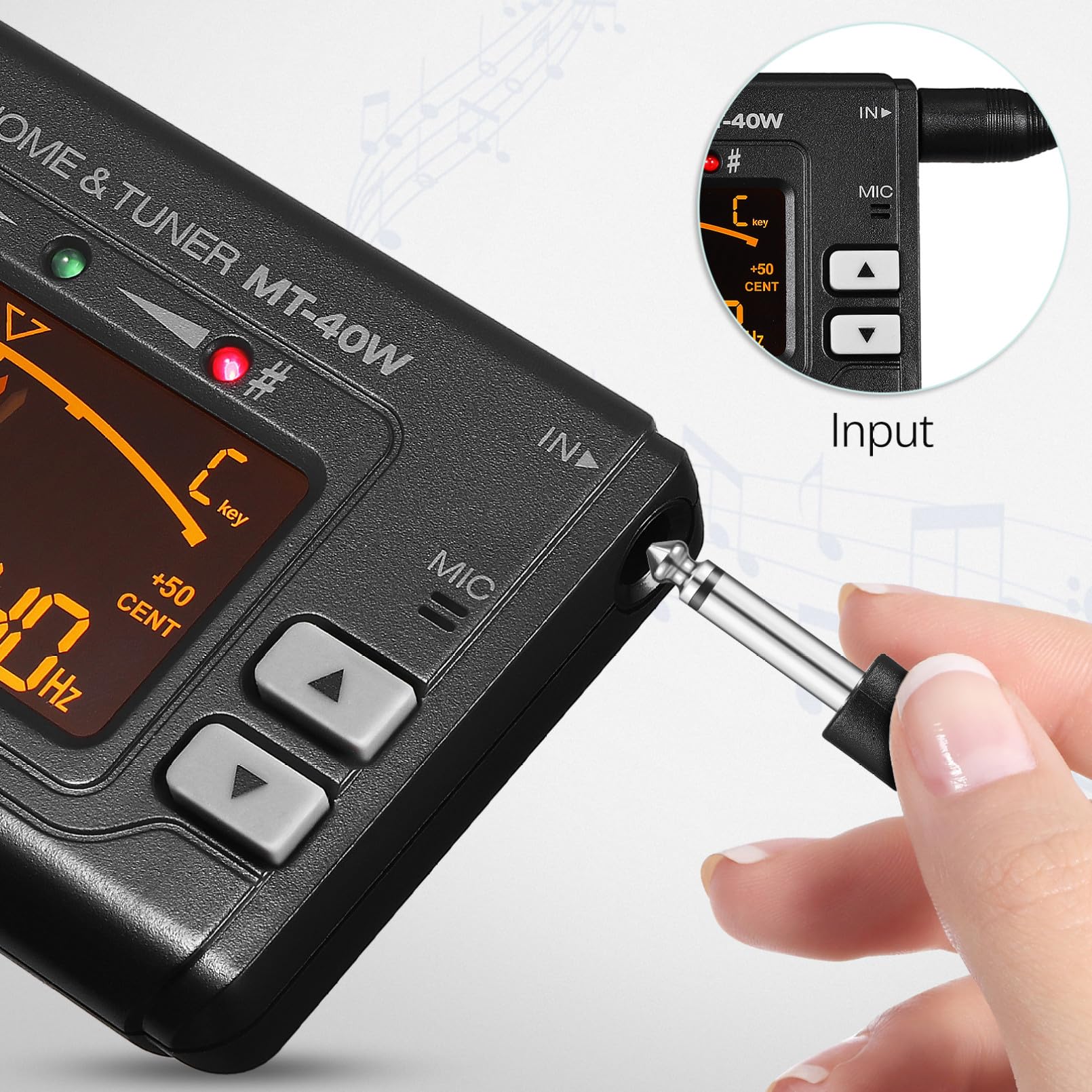 Afinador de Instrumentos Musicales para Viento Clip y LED Abs | Uso para Afinación de Instrumentos, Manejo Sencillo, Lectura Clara en Pantalla LED
