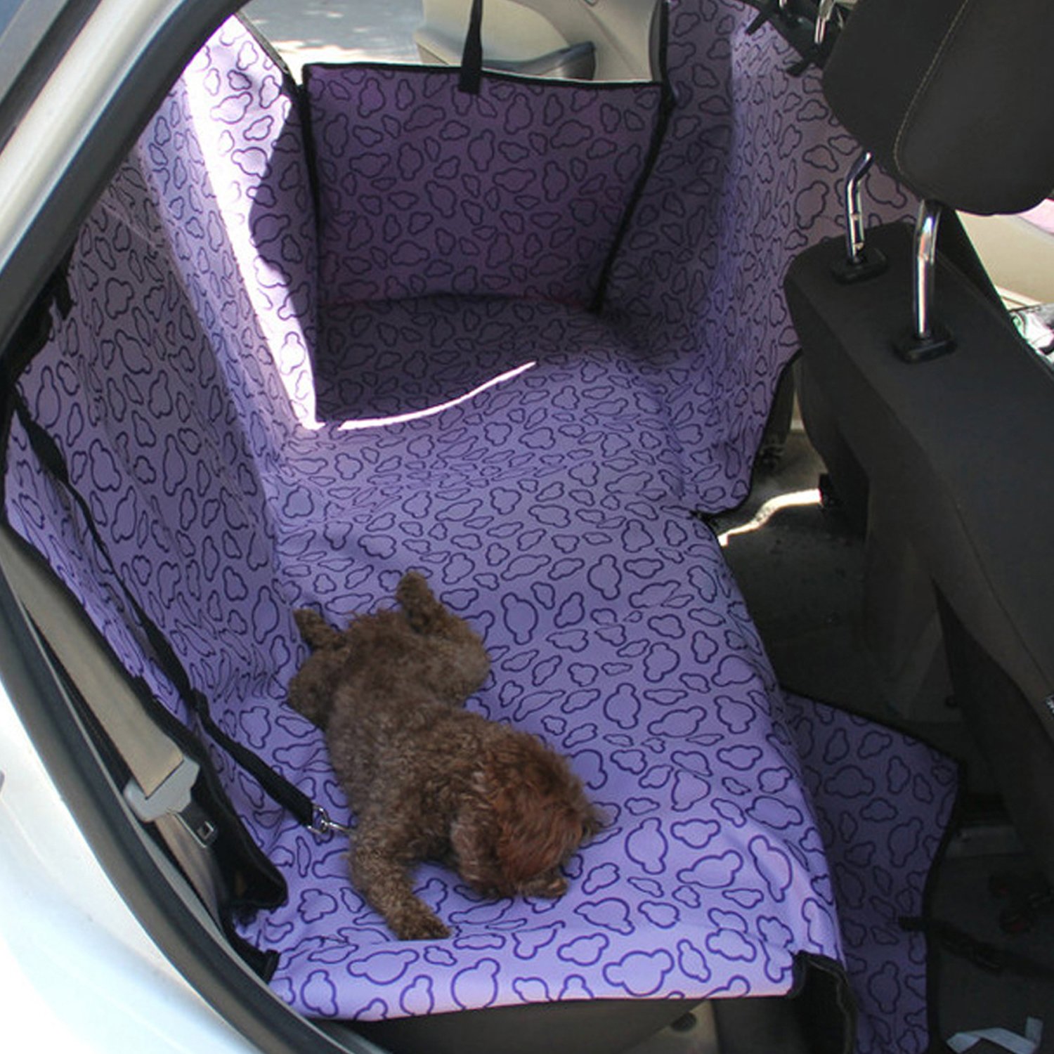 suyi Washable Waterproof Double Layer Pet Dog Cat Car Rear Back Double Seat Carrier Protector Mat Cover Hammock Cushion Blanket,Safety Pet Travelling Bag,Adjustable Locking Seat Clasps