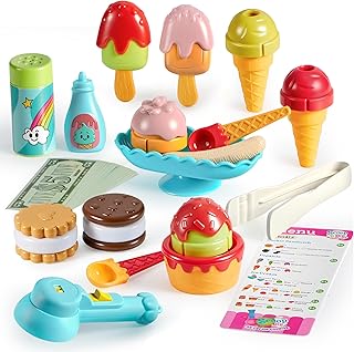Juguete de simulación de comida de helado para juegos de rol, accesorios de cocina, regalos preescolares de Navidad para niñas, niños y niños pequeños a partir de 3 años