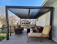 Vista 66 de PURPLE LEAF 94AS - Pérgola pequeña de aluminio compacto de 10 x 12 pies con techo rígido con listones ajustables para patio, cubierta de terraza