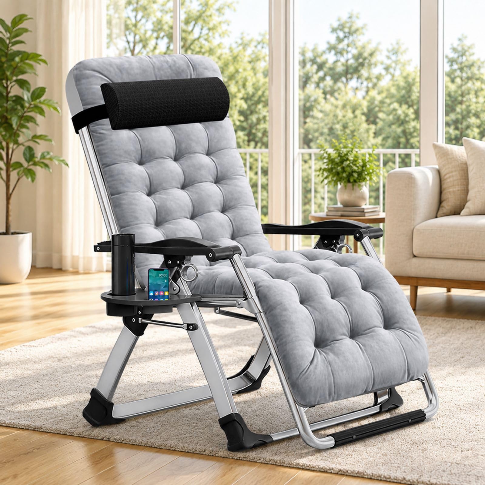 DoCred Comfy Folding Recliner Chair -Bedroom Living Room Chairs