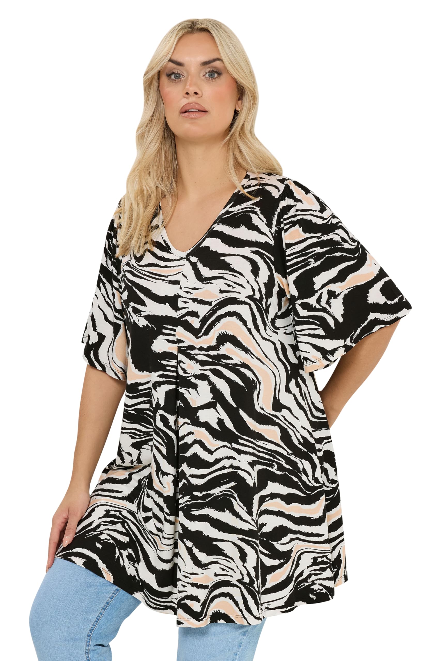 Yours - Women's Top - Zebra Print - Size 22-24 - V-Neck