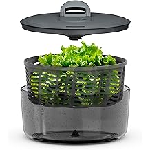 Zyliss Easy Spin Salad Spinner - Fruit &amp; Veggie Dryer - Produce Spinner &amp; Cleaner for Salad Prep - Dishwasher-Safe Kitchen Essential - Non-Slip Bowl with Pull Handle - Grey Easy Spin Large