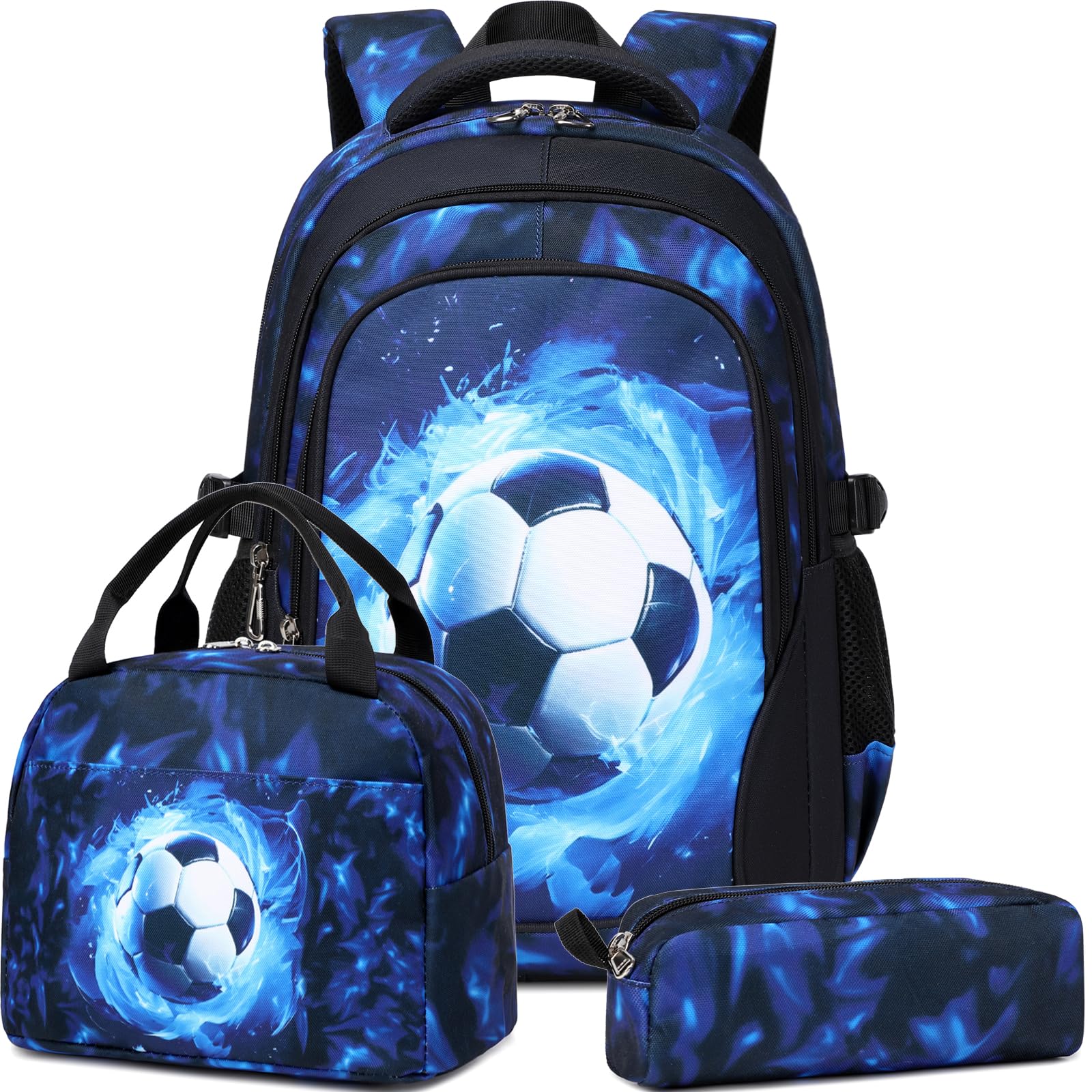 Meisohua Boys Backpack with Lunch Box Pencil Case 3pcs School Backpacks Set for Boy Kids Bookbags for Elementary