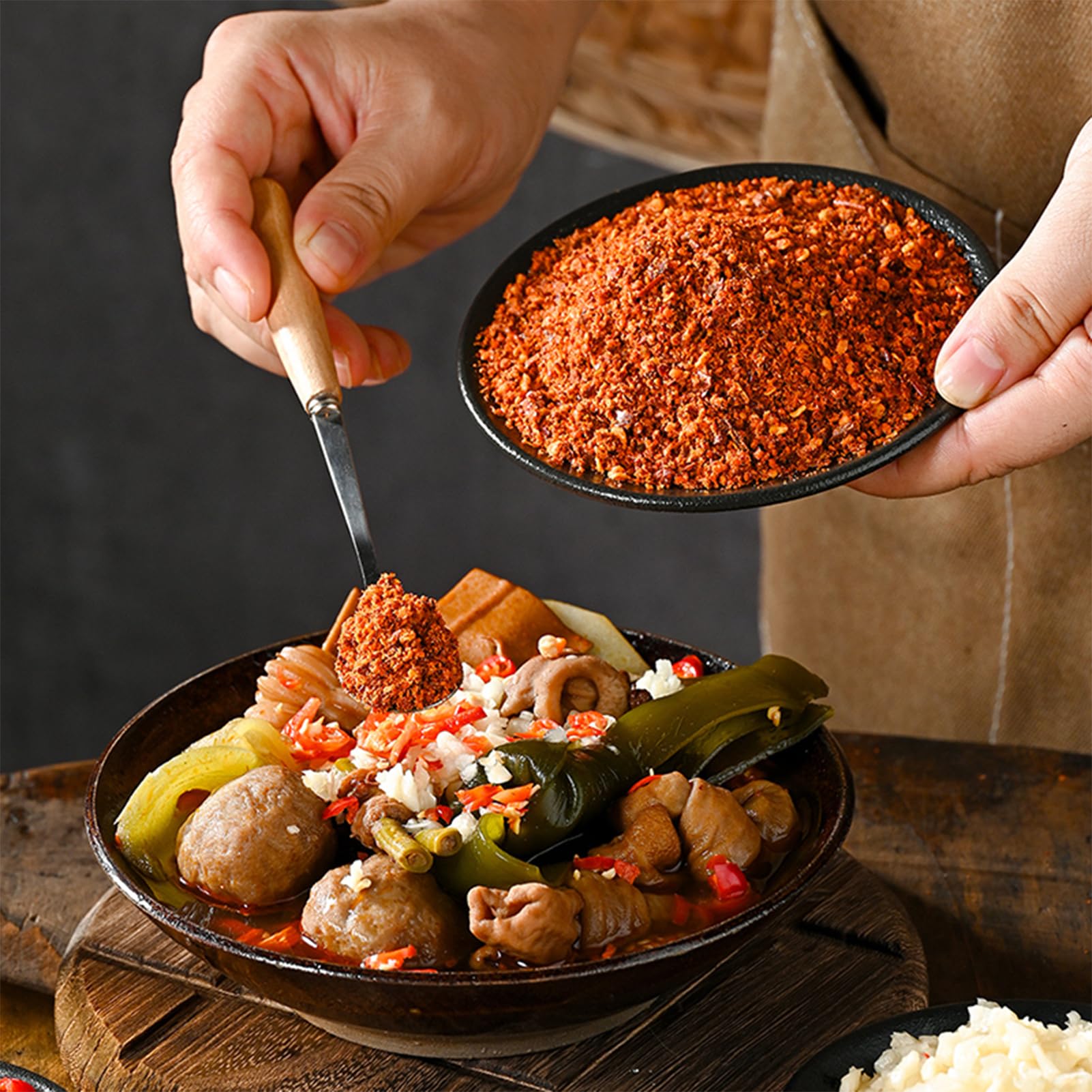 BaiLiSnacky Chile En Trozos Triturado Orgánico100g - Natural Chiles Triturados Especia Condimento Parilla Sabor Intenso Y Picante