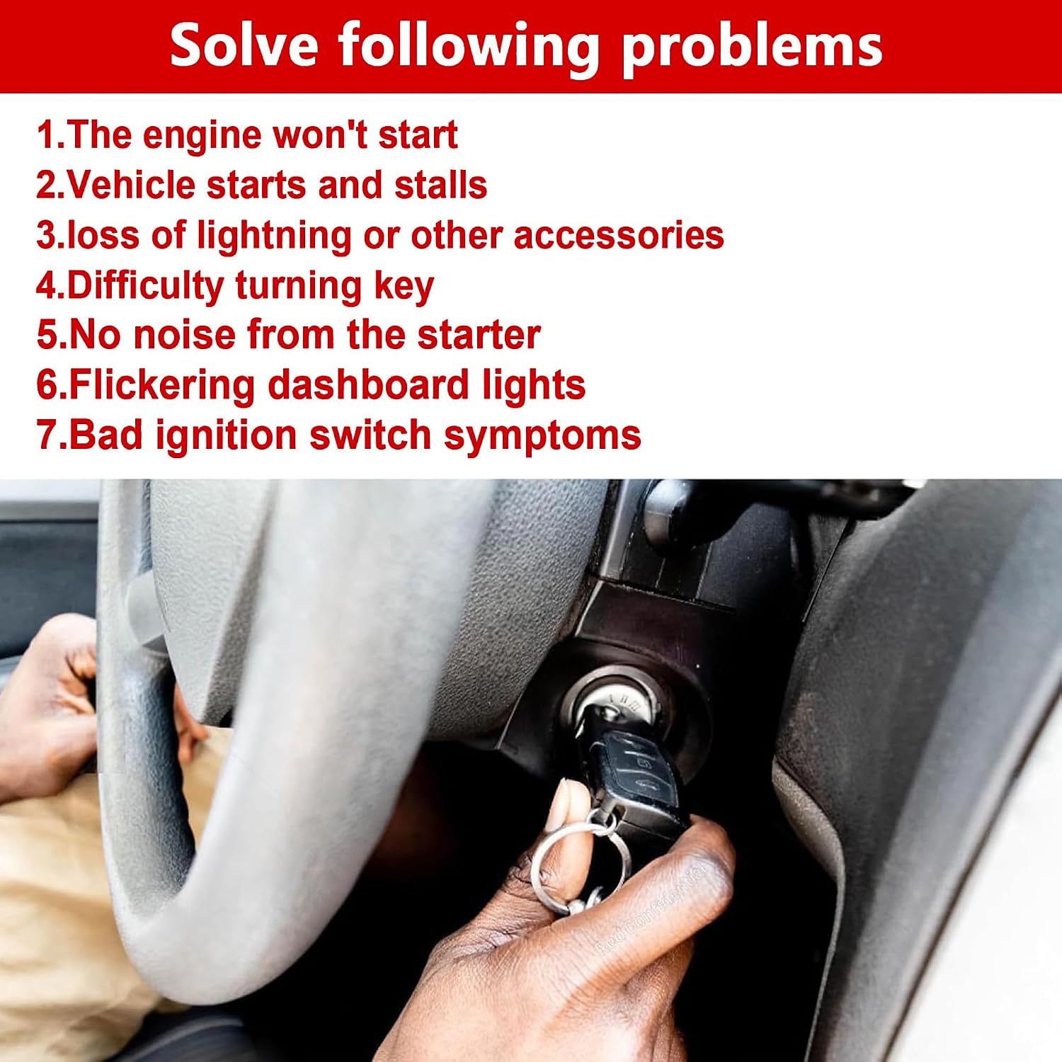 1L3Z11582A 1F2009012B Ignition Switch Lock Cylinder with 2Keys for Ford F-150 1997-2003 for Ford Ranger 1996-2010 Part Number F85Z11582AA