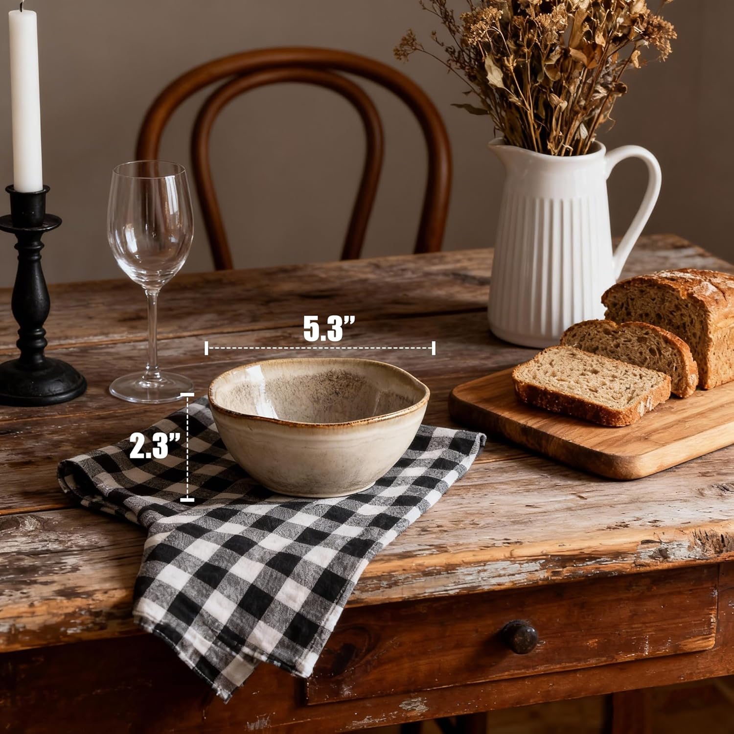 4 Pack Retro Ceramic Bowls, 5.3 Inch Japanese Small Handmade Bowl For Soup, Salad, Rice, Cereal, Breakfast, Dinner, Serving, Oatmeal - Microwave, Dishwasher Safe Eating and Kitchen