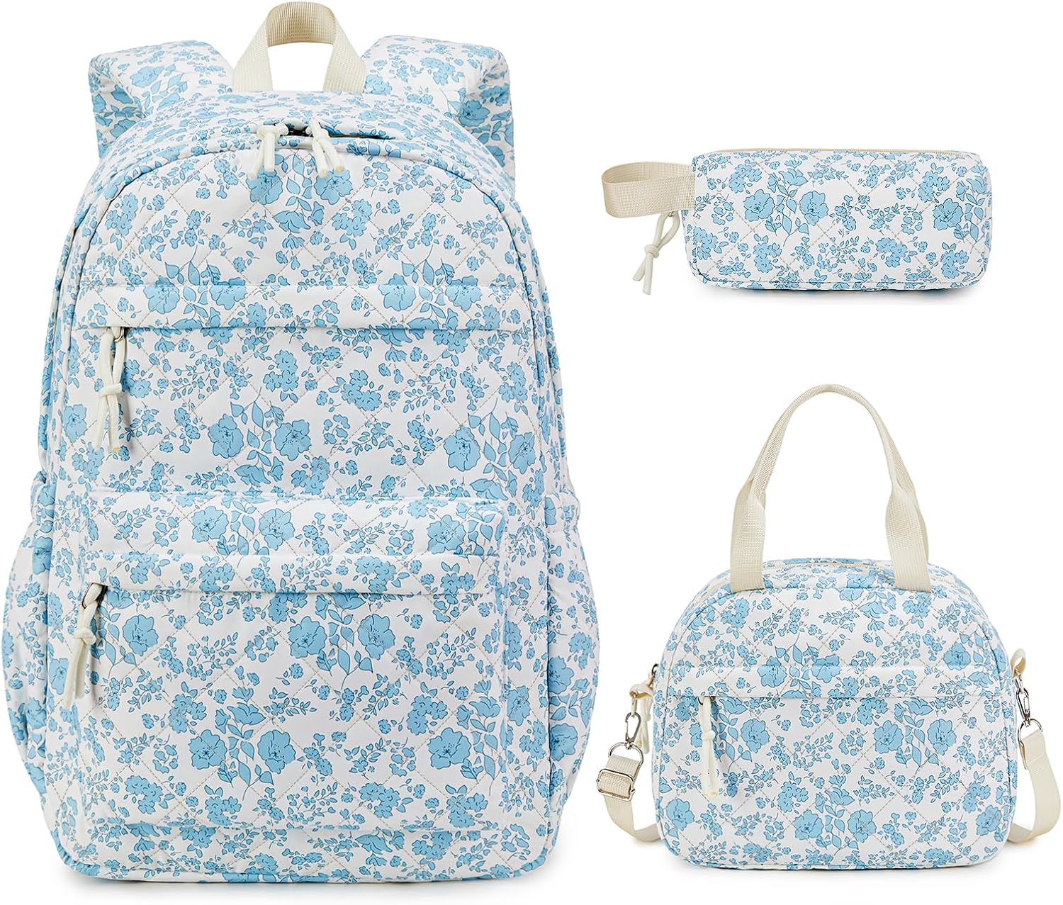 Quilted Backpack Girls Lunch Box Pencil
