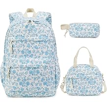 Quilted Backpack for Girls with Lunch Box Pencil Case