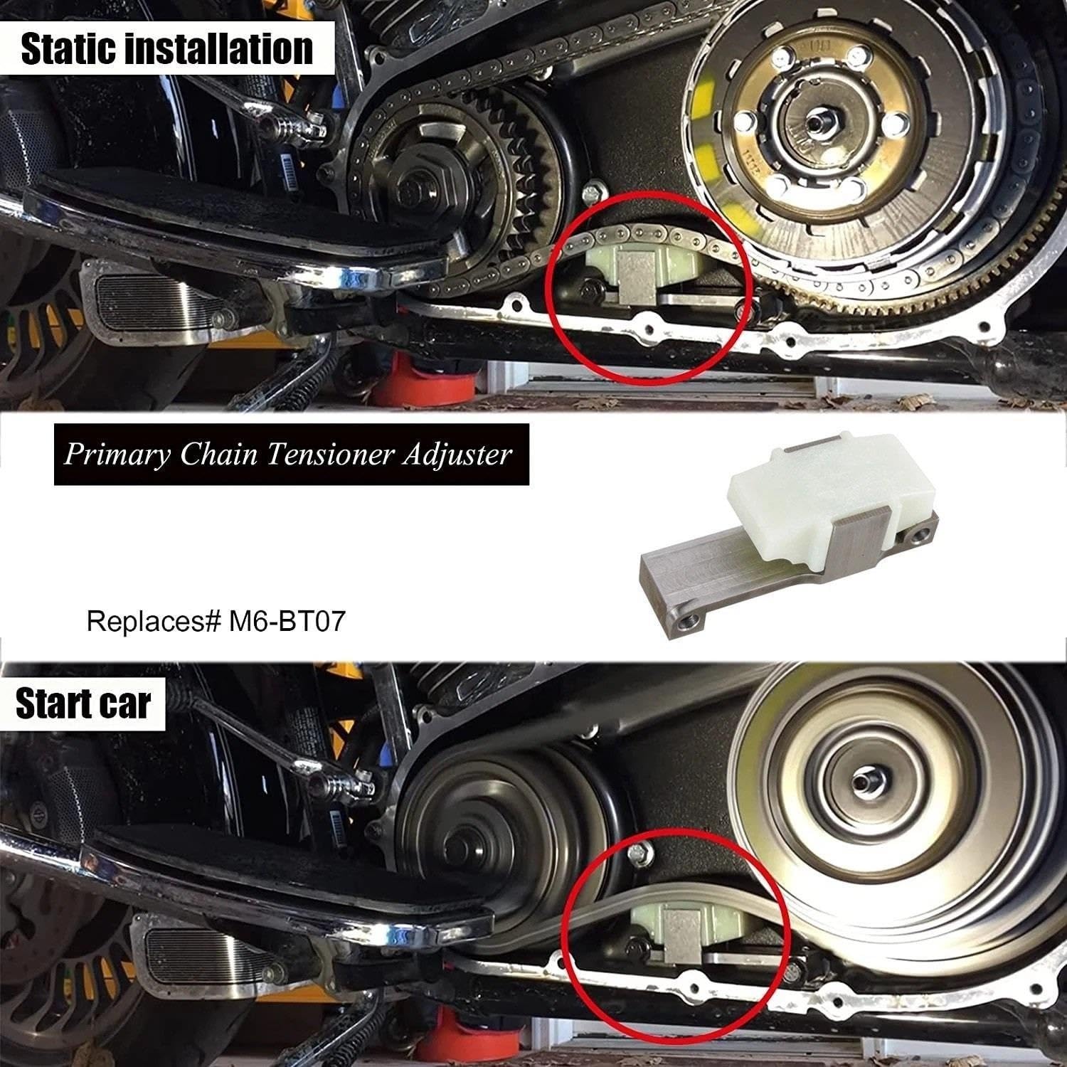 Osłona łańcucha Pasuje do Harley Pasuje do Davidson 2006-2017 Napinacz łańcucha głównego Łańcuch Samoregulator M6-BT07 Ochraniacz łańcucha