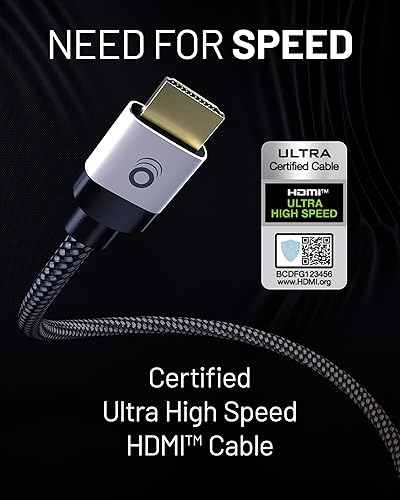 Miniatura 2 de ECHOGEAR Cable HDMI de ultra alta velocidad cable certificado de 2 pies de largo con chaqueta trenzada flexible Obtén 4k  120Hz en PS5 y Xbox Series