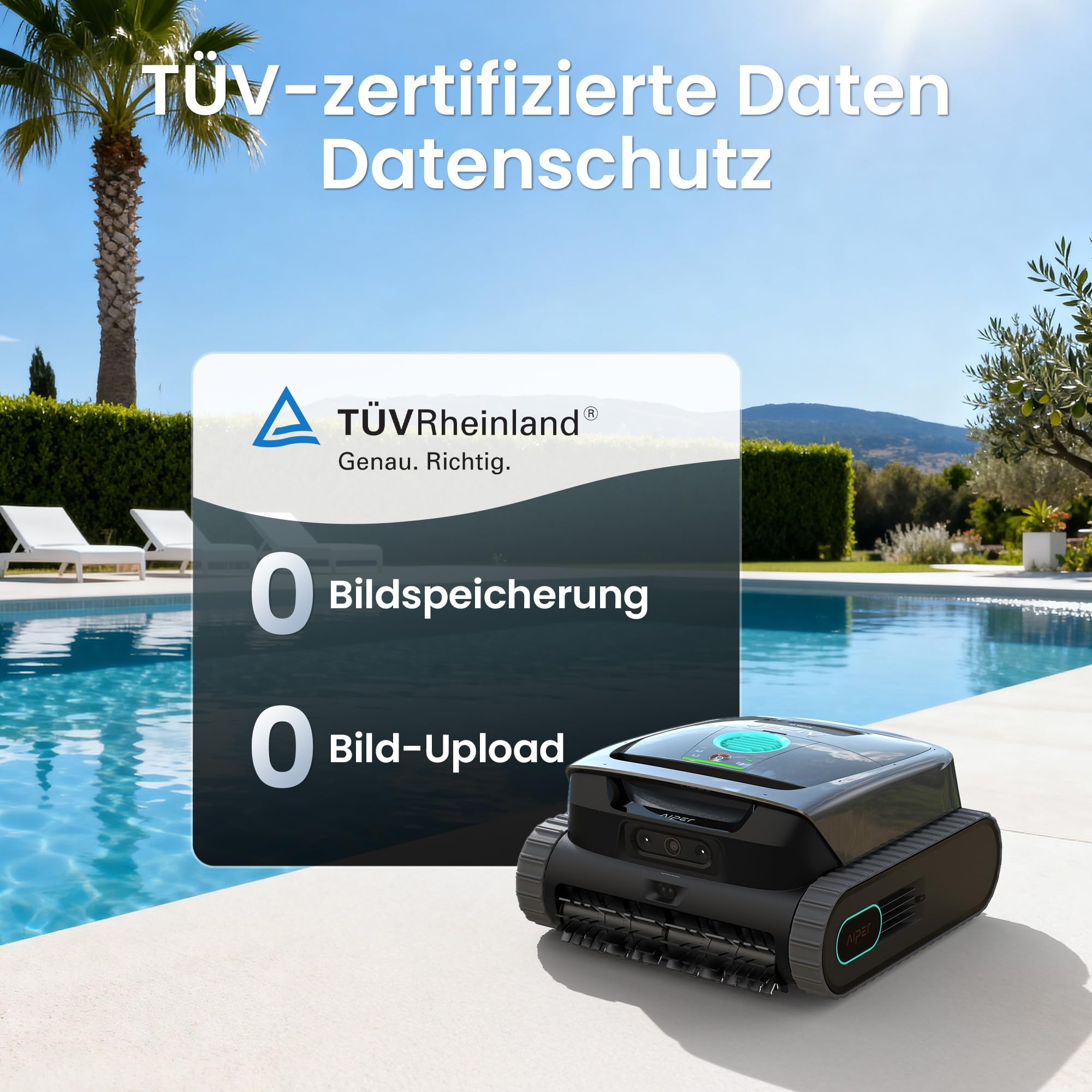 (2026 Neu) Aiper Scuba V3 Poolroboter Akku für Wand und Boden, Smart Poolsauger mit APP und KI-Visio, Wasserlinienreinigung, 3-μm-Filter, für Pools bis zu 200 m²
