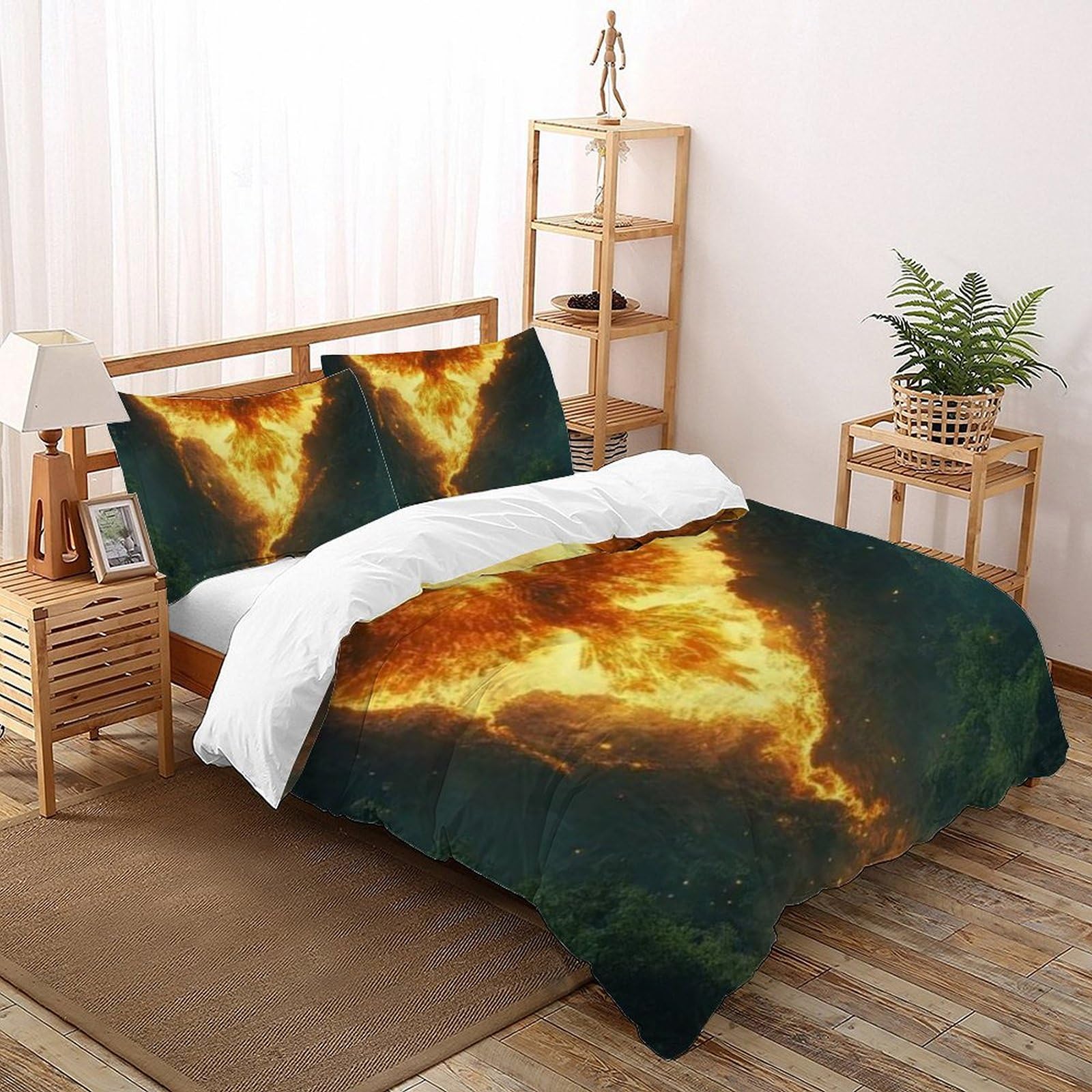 Housse de couette double microfibre sans repassage animaux