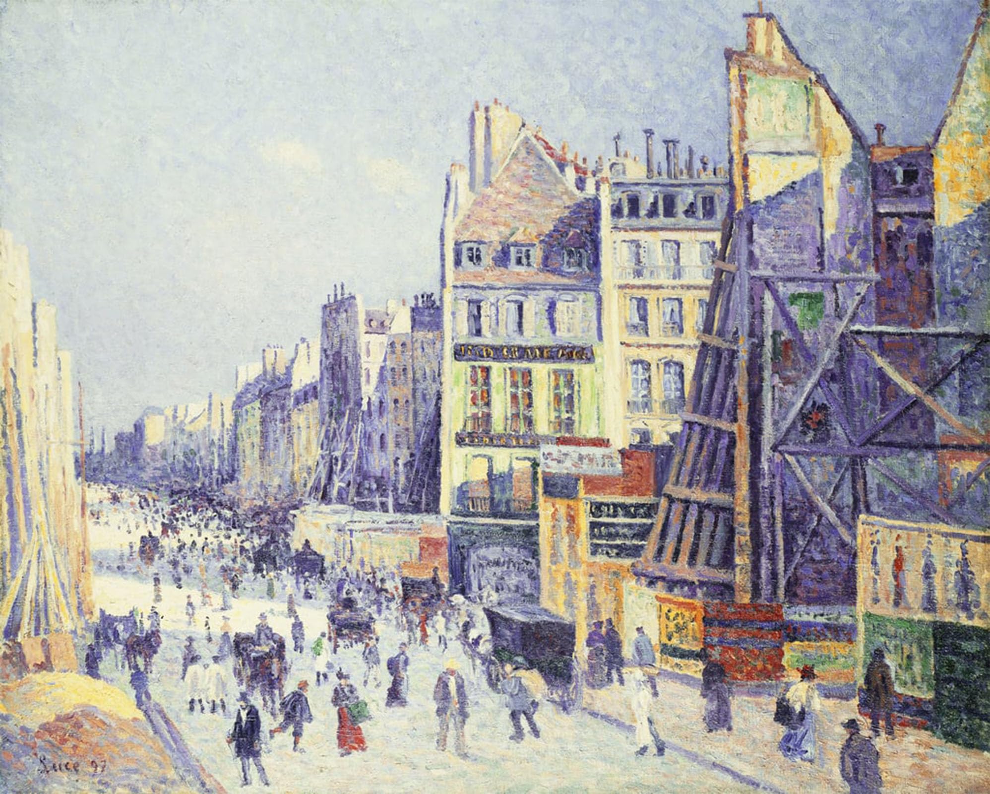 POSTERIIk Vintage Classic Picture Landscape Artwork Reaumur Street by Maximilien Luce Portrait Canvas Painting for Office Home Decor 60x90cm