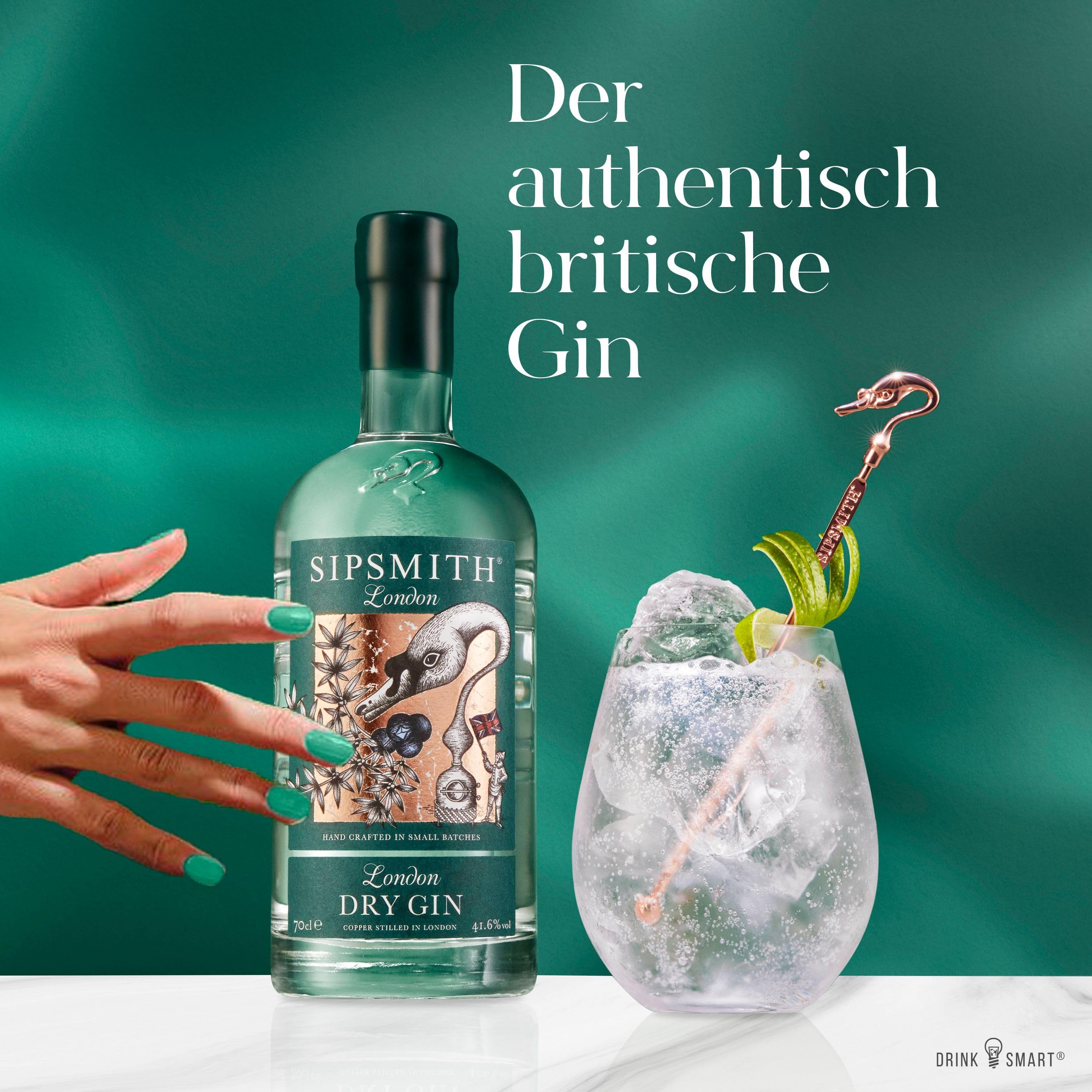 Sipsmith London Dry Gin | samtiger und charaktervoller London Dry Gin | Weich genug für einen Martini, ebenso intensiv für einen Gin & Tonic I 41.6% Vol | 700ml Einzelflasche