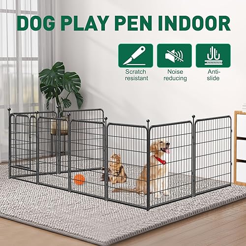 Miniatura 3 de Corralito para perros al aire libre, 8 paneles de 40 pulgadas, corral de metal de alta resistencia para perros, cerca para perros grandes, medianos