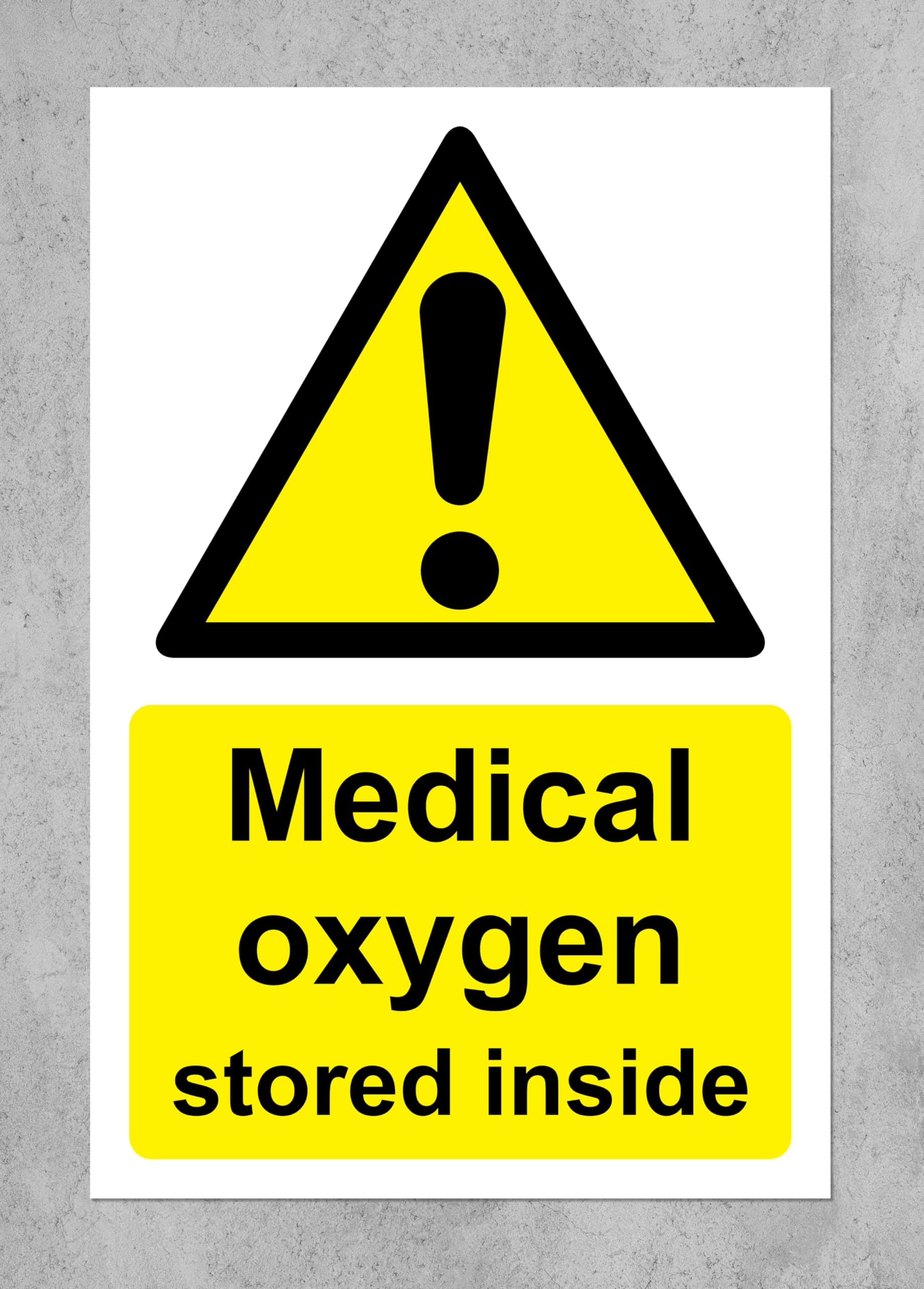 Medical oxygen stored inside Safety sign - 1mm Plastic sign (400mm x 300mm)