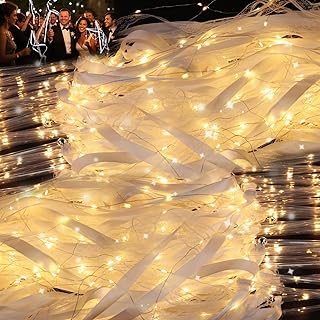 120 Pieces Wedding Wands with LED Multi Mode Light up Wands Silk Fairy Glow Ribbon Streamers with Bells for Wedding New Year Graduation Concert Raves Birthday (120 PCS)