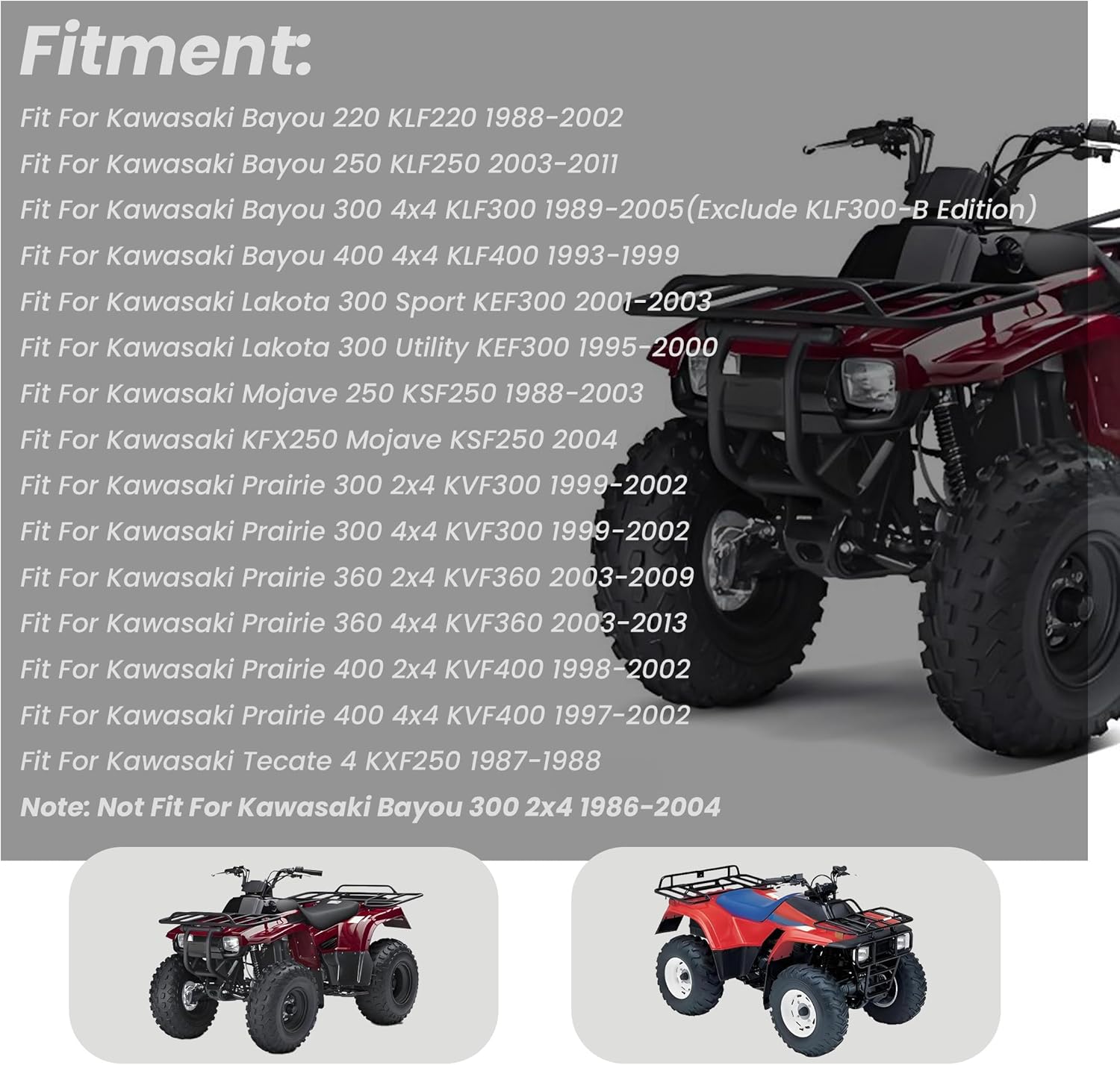 Fuel Tank Cap w/Tube Fit For Kawasaki Bayou 220 250 300 400 1988-2011 Lakota 300 2001-2003 Prairie 300 360 400 1997-2013 Tecate 4 KXF250 1987-1988 Replace 51048-1133 51048-1129 51048-1127 51048-1090