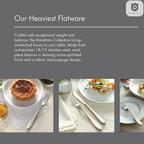Miniatura 5 de Juego de cubiertos para 8  Juego de cubiertos de acero inoxidable 1810  Acabado de espejo, resistente, apto para lavavajillas, elegante y duradero,