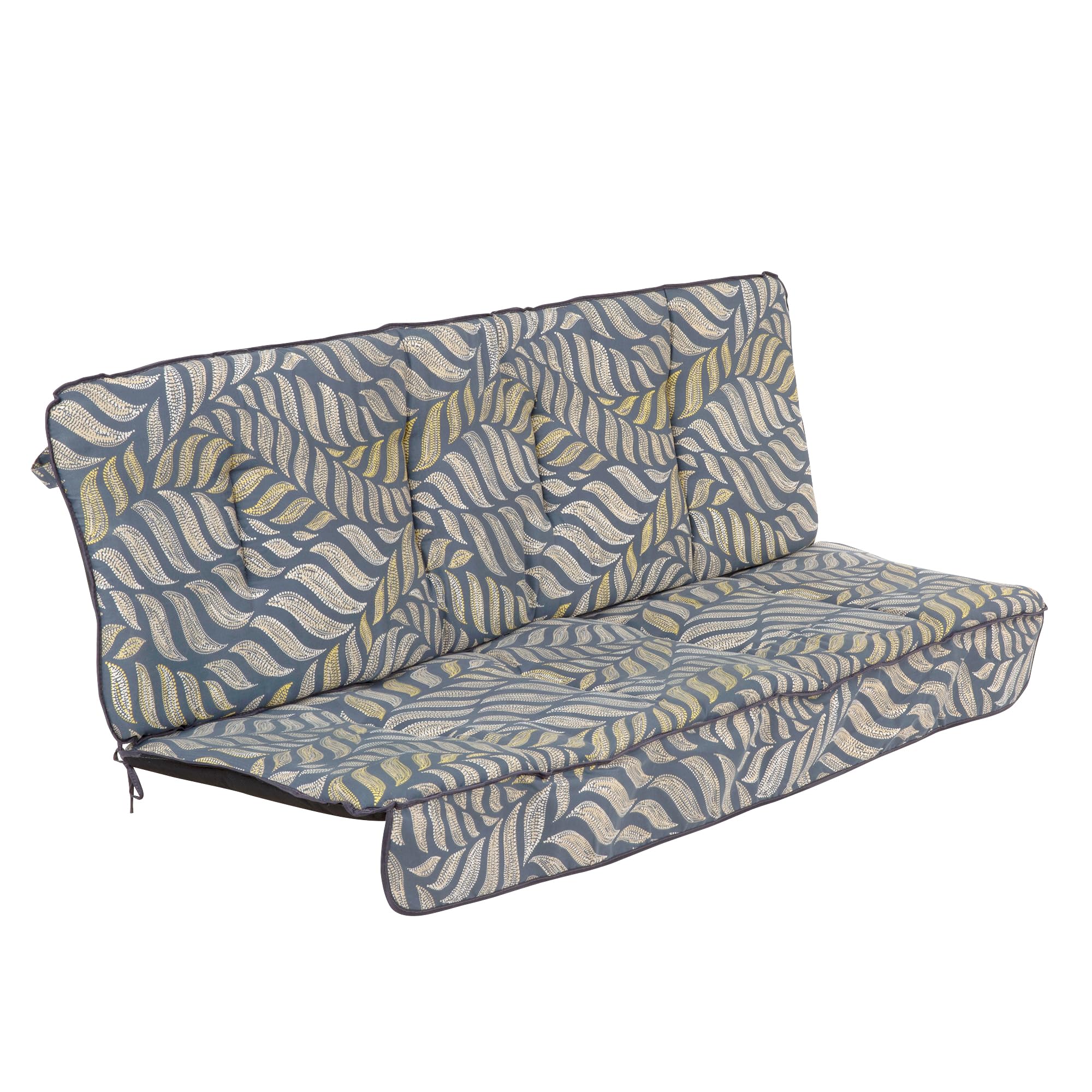 PATIO Latina Coussin pour balancelle 3 Places - 150 cm - en Microfibre - avec Dossier, Volant à l'avant