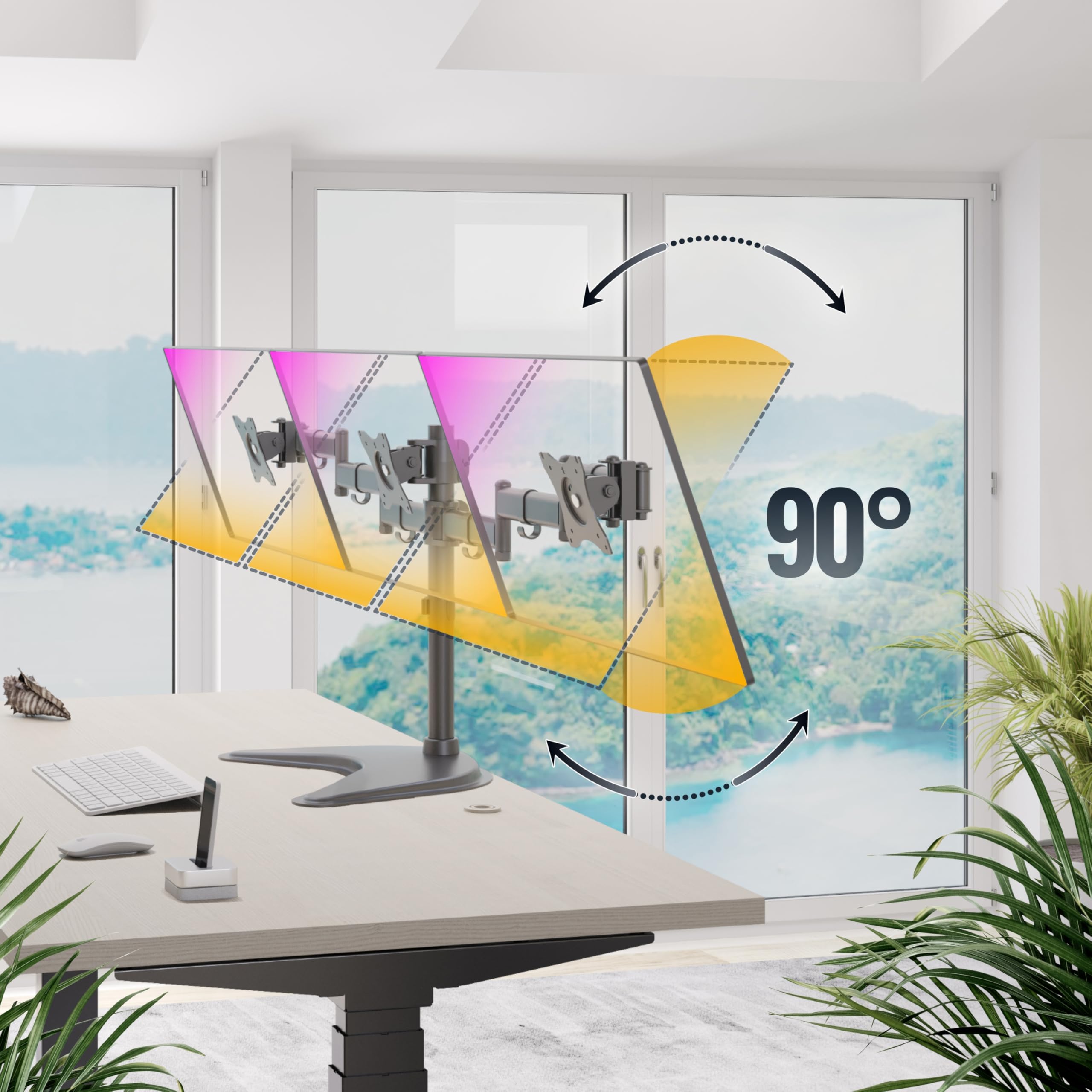 RICOO Supporto Monitor scrivania TS7511 Girevole Inclinabile Schermi 12-27" (30-69 cm) Braccio Schermo PC Staffa Universale VESA 75 x 75 100 x 100