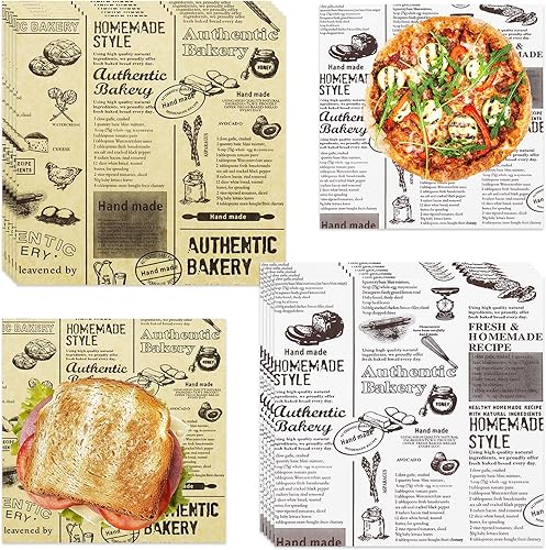 400 hojas de papel para alimentos, hojas de papel prémium de 7 x 7 pulgadas, resistentes al agua y a la grasa, forros a prueba de grasa para botes