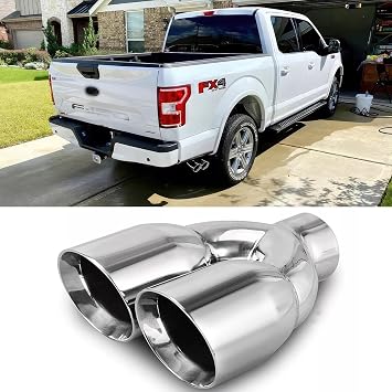 DREAMOTOR Exhaust Tips, Universal Dual Tail Pipe 2.5" Inlet Muffler Tip Compatible with Honda Accord Toyota Nissan Altima Ford Mustang GT Chevrolet Camaro SS Dodge Charger Infiniti G37 BMW 335i 535i