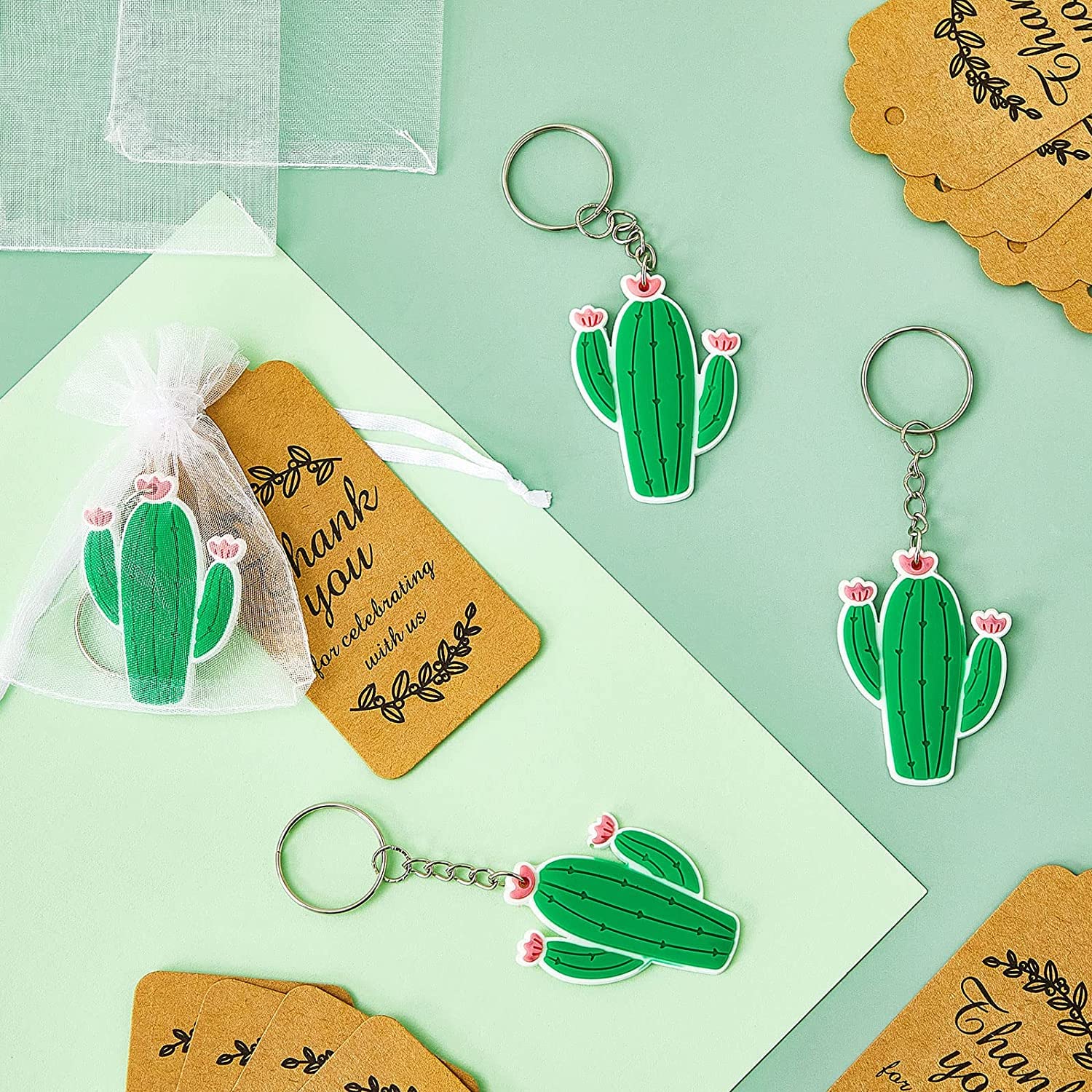 Porte-clés Cactus Mignon - Soleil Smiley Et Cactus En Pot - Idéal Pour Sac à Dos, Valise Ou Clés - Cadeau Nature Et Bonheur
