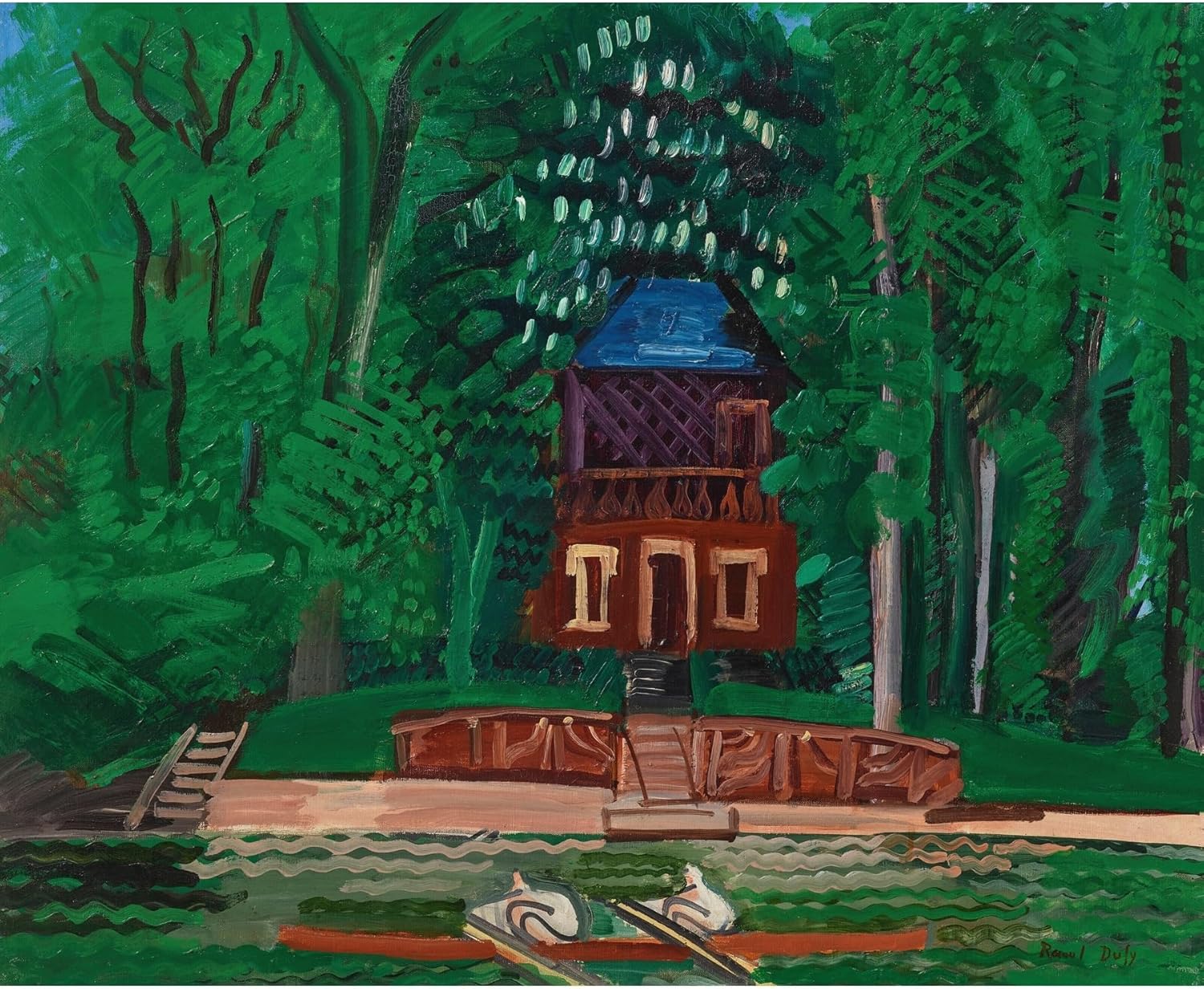 ArtDirect Boaters on the Marne (circa 1922-1925) Unframed Art Print Giclee Poster by Raoul Dufy - Ready for Framing with Customization Sizes 10x8, 14x11, 20x16, 29x24, 44x36 and 59x48 inches