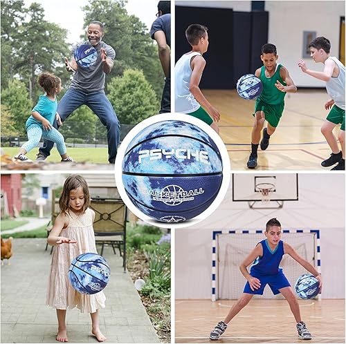 Miniatura 6 de Wisdom Leaves Baloncesto para niños y jóvenes, tamaño 45 (25.527.5 pulgadas), baloncesto de goma de alta calidad para niños y niñas, juegos de