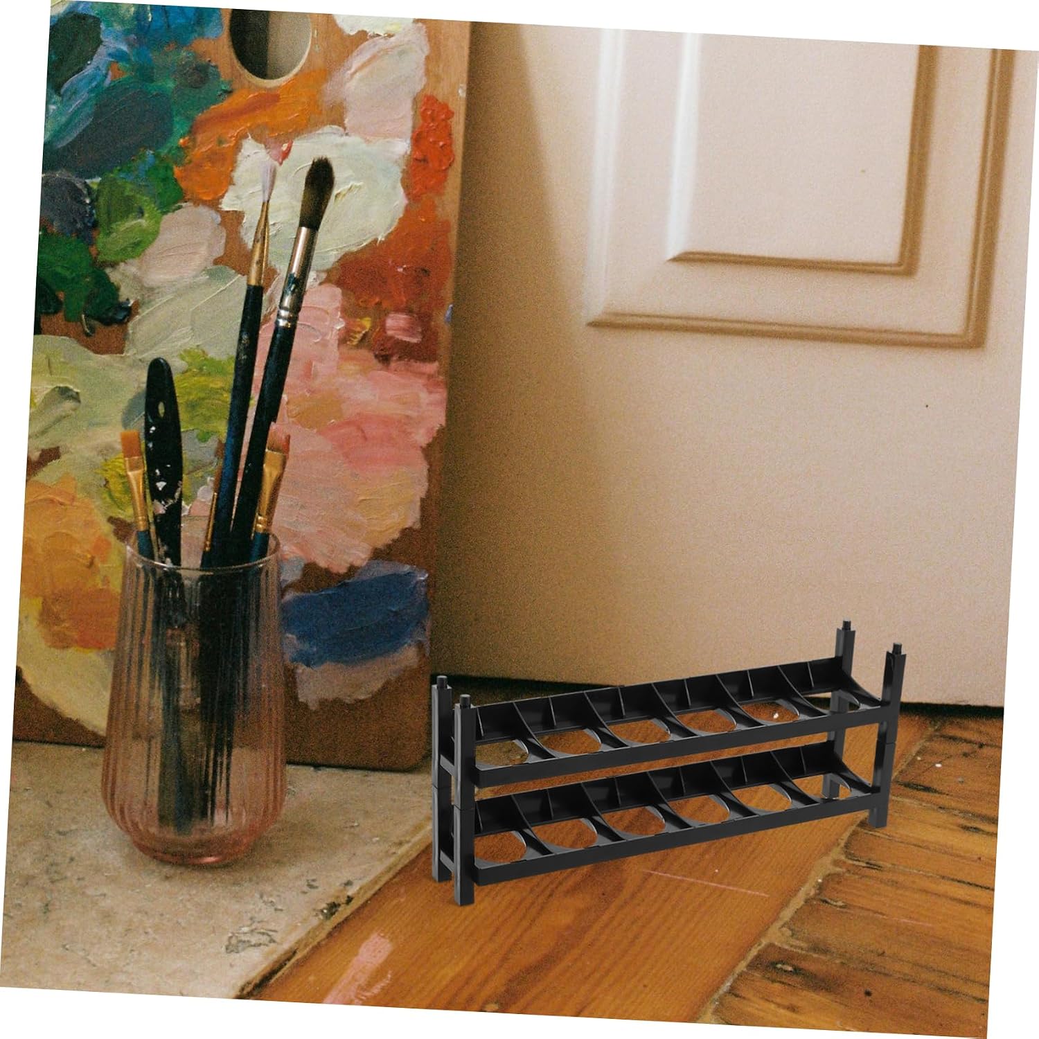 2pcs Pigment Rack 6-Slot Storage Stand for Workshop