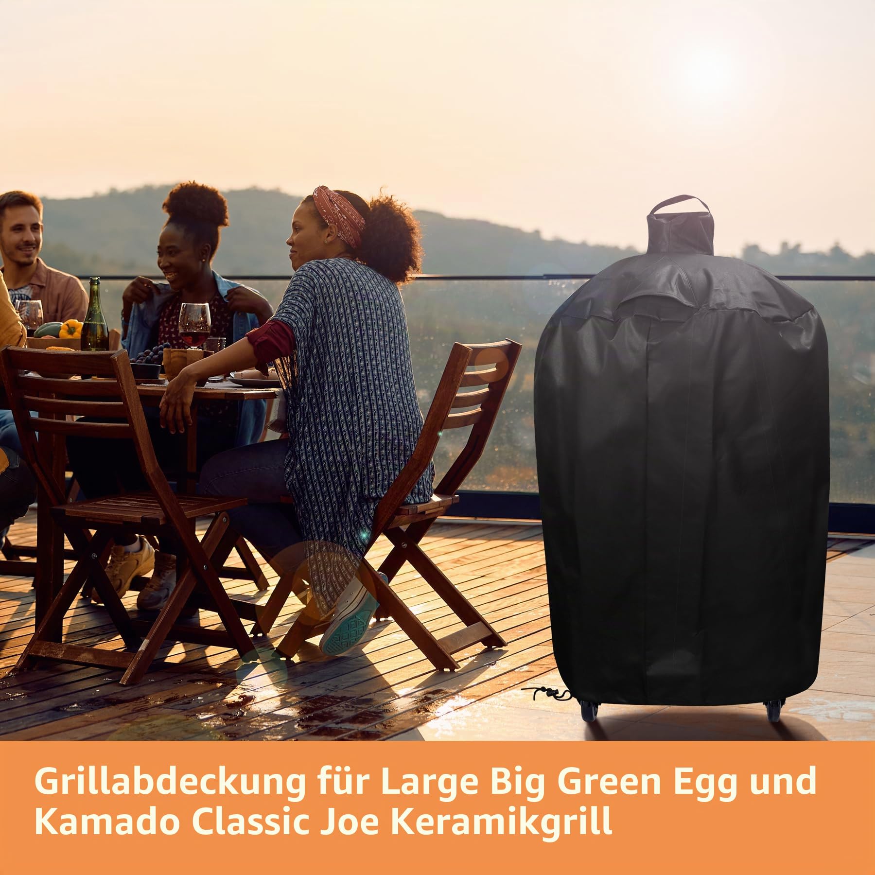wasserdichte Abdeckung für großes grünes Ei, Keramik-Grillabdeckung Outdoor-Grillabdeckung, wetterbeständiges BBQ-Grillzubehör, Anti-Fade Stoff