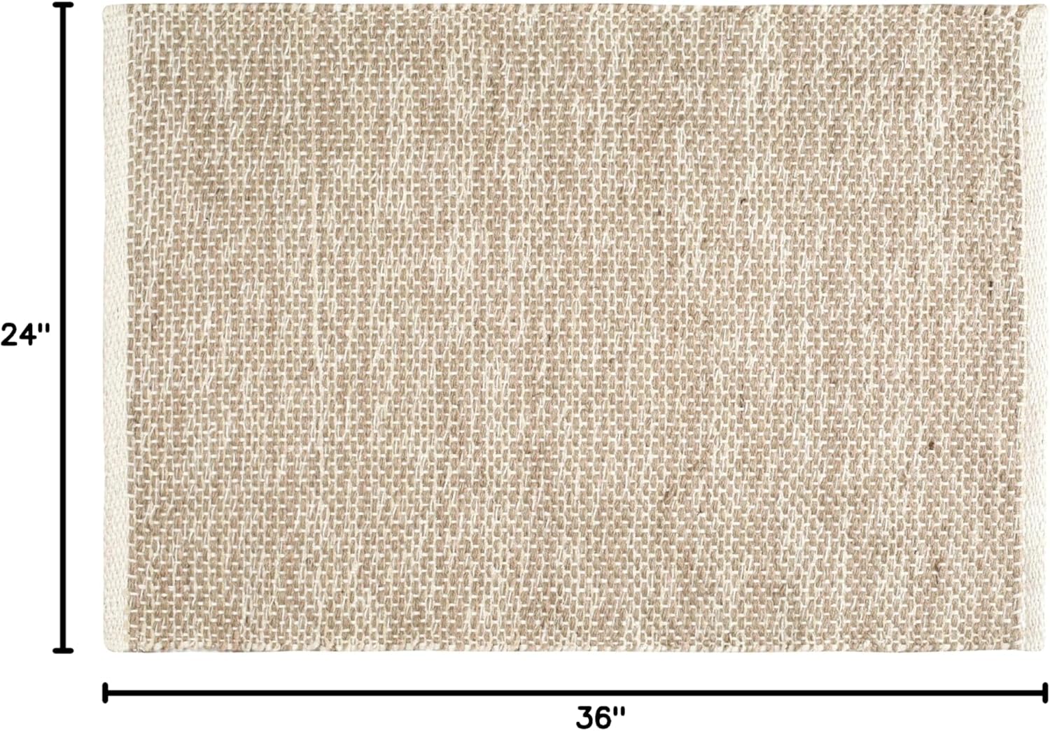 Hausattire Jute Woven Area Rug 2'x3' - Natural, Small Boho Farmhouse Rugs for Living Room, Bedroom, Kitchen, Entryway Front Door | Beige Outdoor Indoor Rustic Accent Bathroom Mat - 24x36 Inch