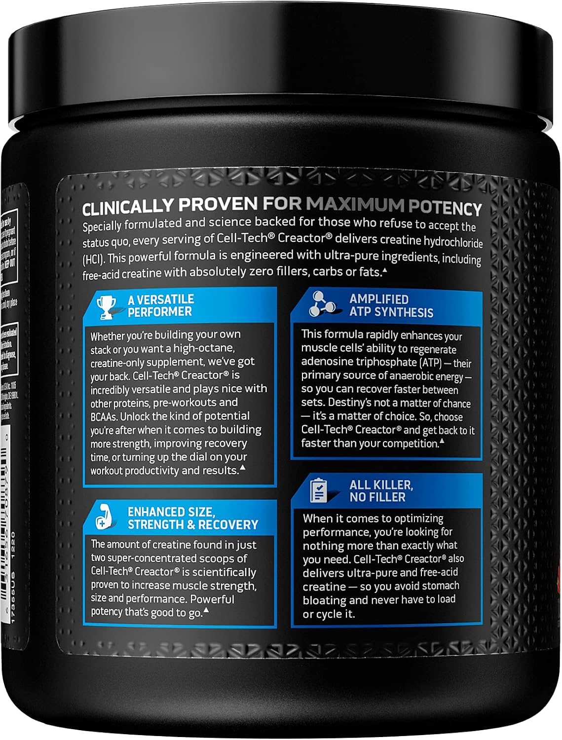 | MuscleTech Cell-Tech Creactor | Creatine HCl Formula | Muscle Builder for Men & Women | Creatine HCl + Free-Acid Creatine Supplements | Fruit Punch Extreme