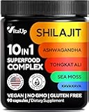 Shilajit Capsules 10 in 1 with Kava Kava - USA Made Himalayan Shilajit for Men with Tongkat Ali, Ashwagandha, Kava Kava for Energy & Immunity Support - 90 Count