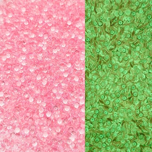 Mulutoo 8000 diamantes de imitación de resina de 0.118 pulgadas con parte trasera plana, transparentes que brillan en la oscuridad, para