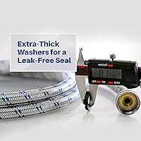 Vista 6 de K&J Mangueras prémium para lavadora de 6 pies a prueba de explosiones, paquete de 2 mangueras de suministro de agua caliente y fría para lavadoras