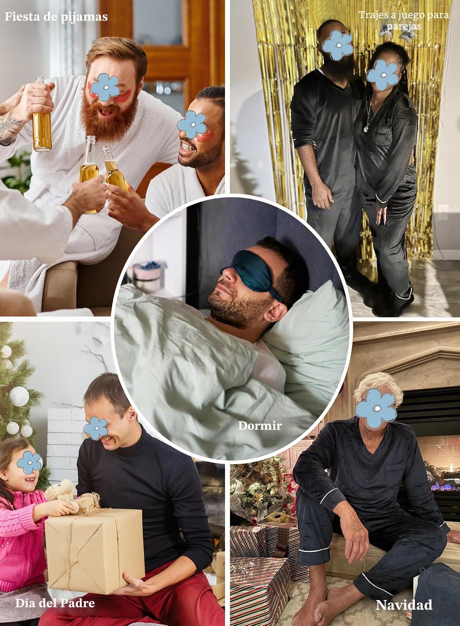 Lovasy Pijama Hombre Invierno Manga Larga Polar Pijamas para Hombre de Franela Cálido Largo