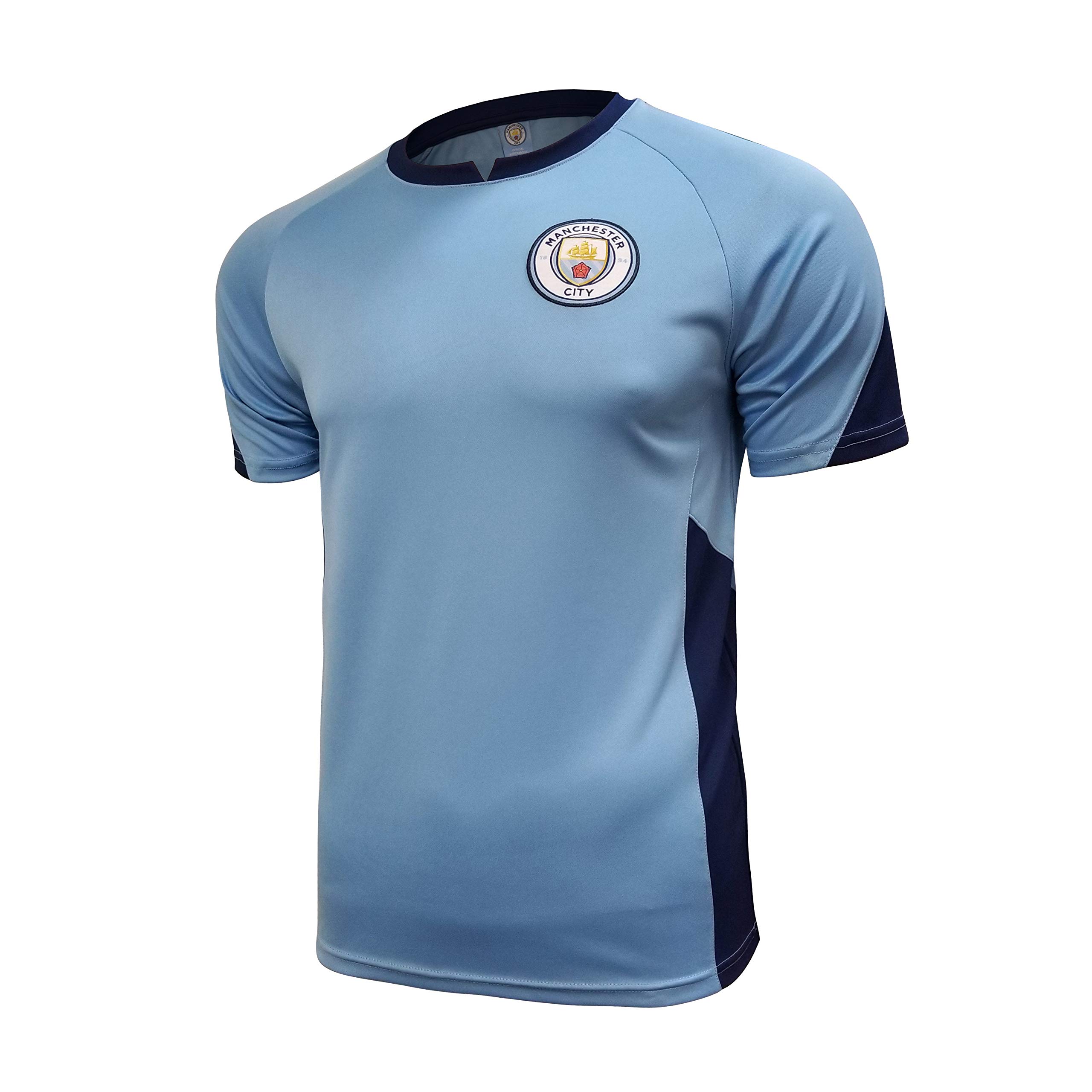 Icon Sports Officially Licensed Manchester City Soccer T-Shirt – Official Man City Team Jersey Style Athletic Football Tee – Game Day Activewear for Fans, MC101PF M