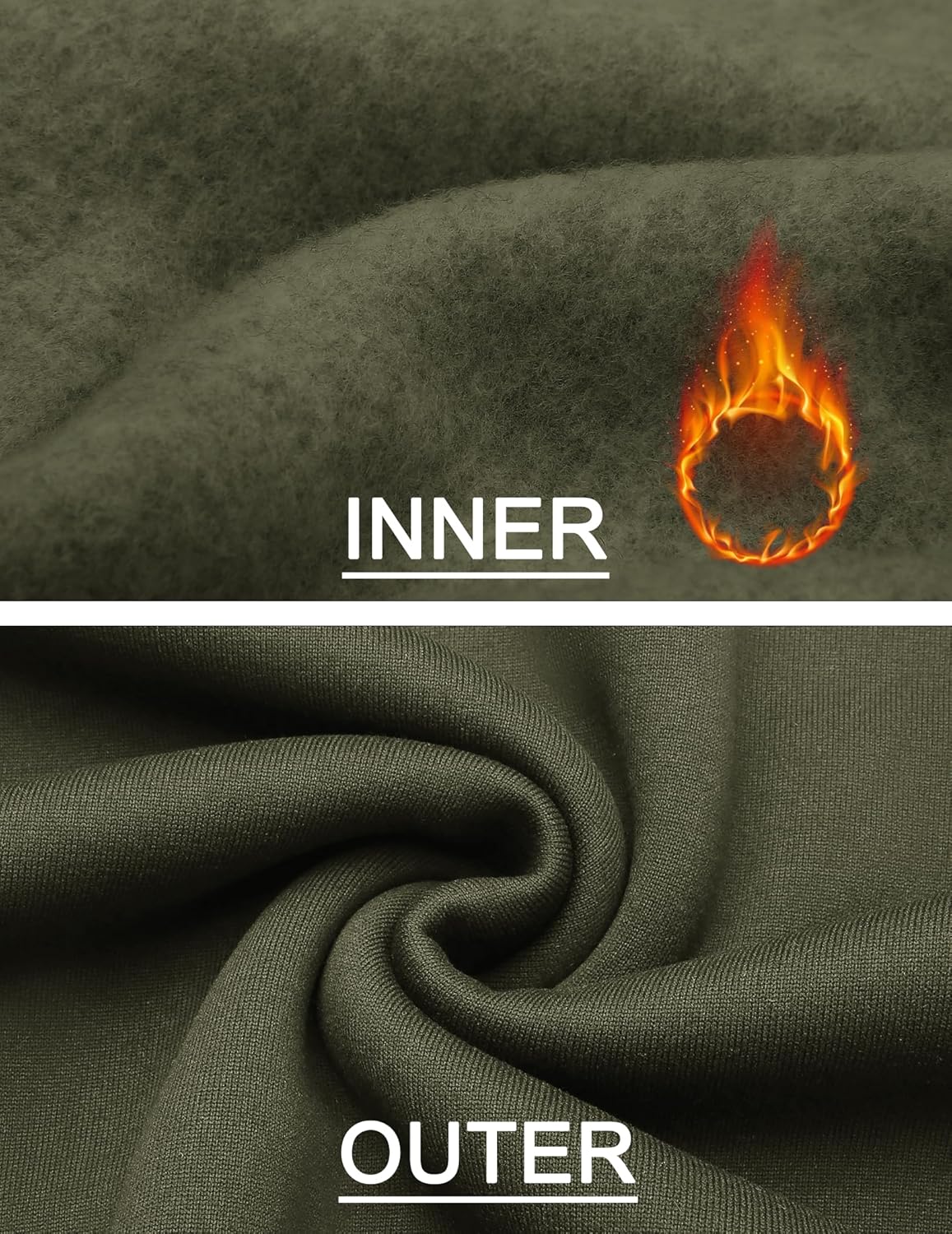 COOFANDY Mens Quarter Zip Pullover Fleece Lined Sweatshirts Long Sleeve Mock Neck Sweater with Pocket - Image 4