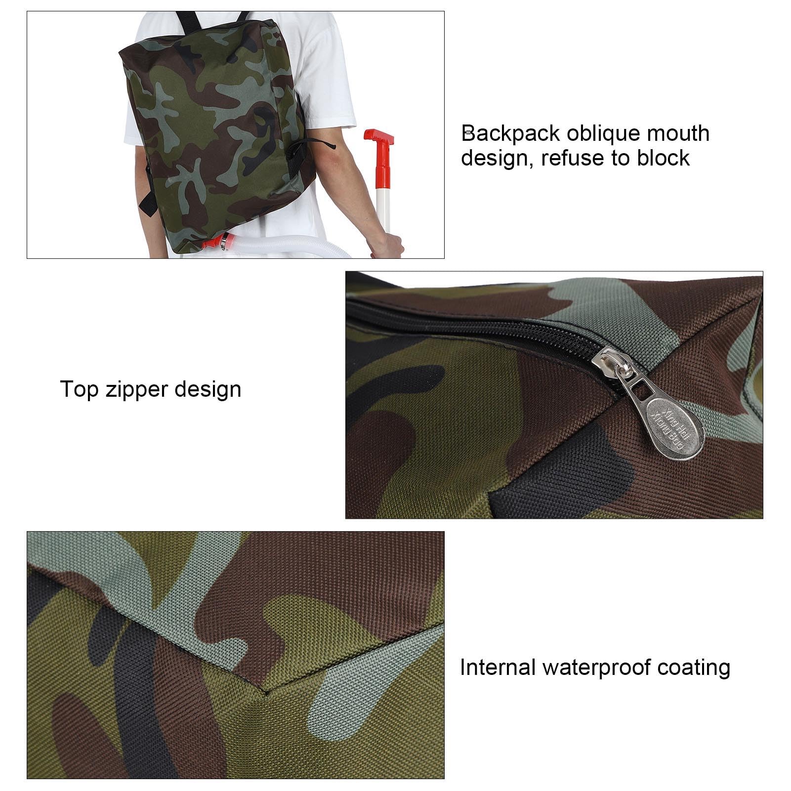 Spandiconcime manuale con manopola regolabile, strumento di fertilizzazione agricola, design ergonomico con manico con borsa mimetica per mais, verdure, canna da zucchero, alberi da frutto
