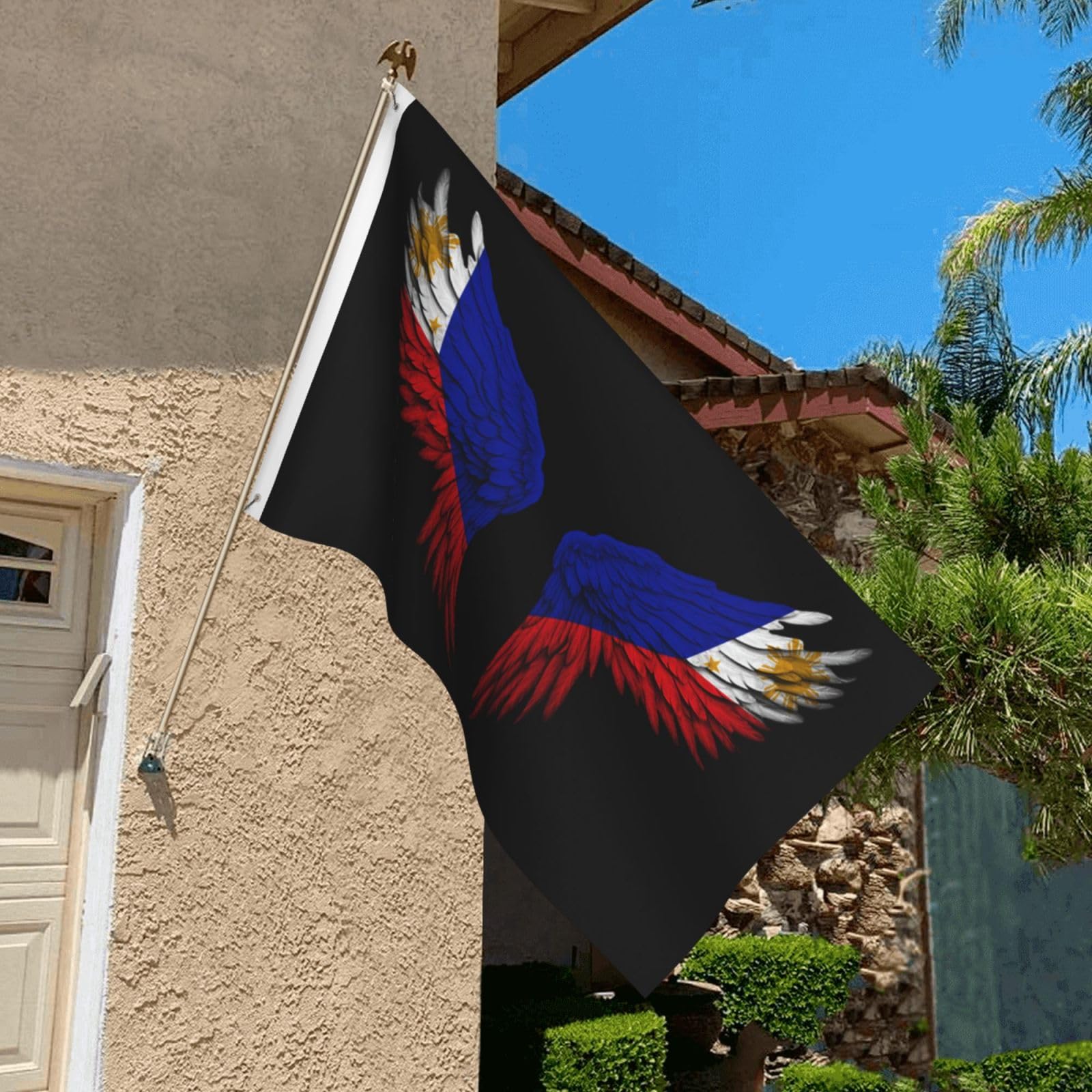 Philippinen USA Freundschafts-Gartenflagge – 30,5 X 45,7 Cm, Sackleinenartig, Doppelseitig Bedruckt
