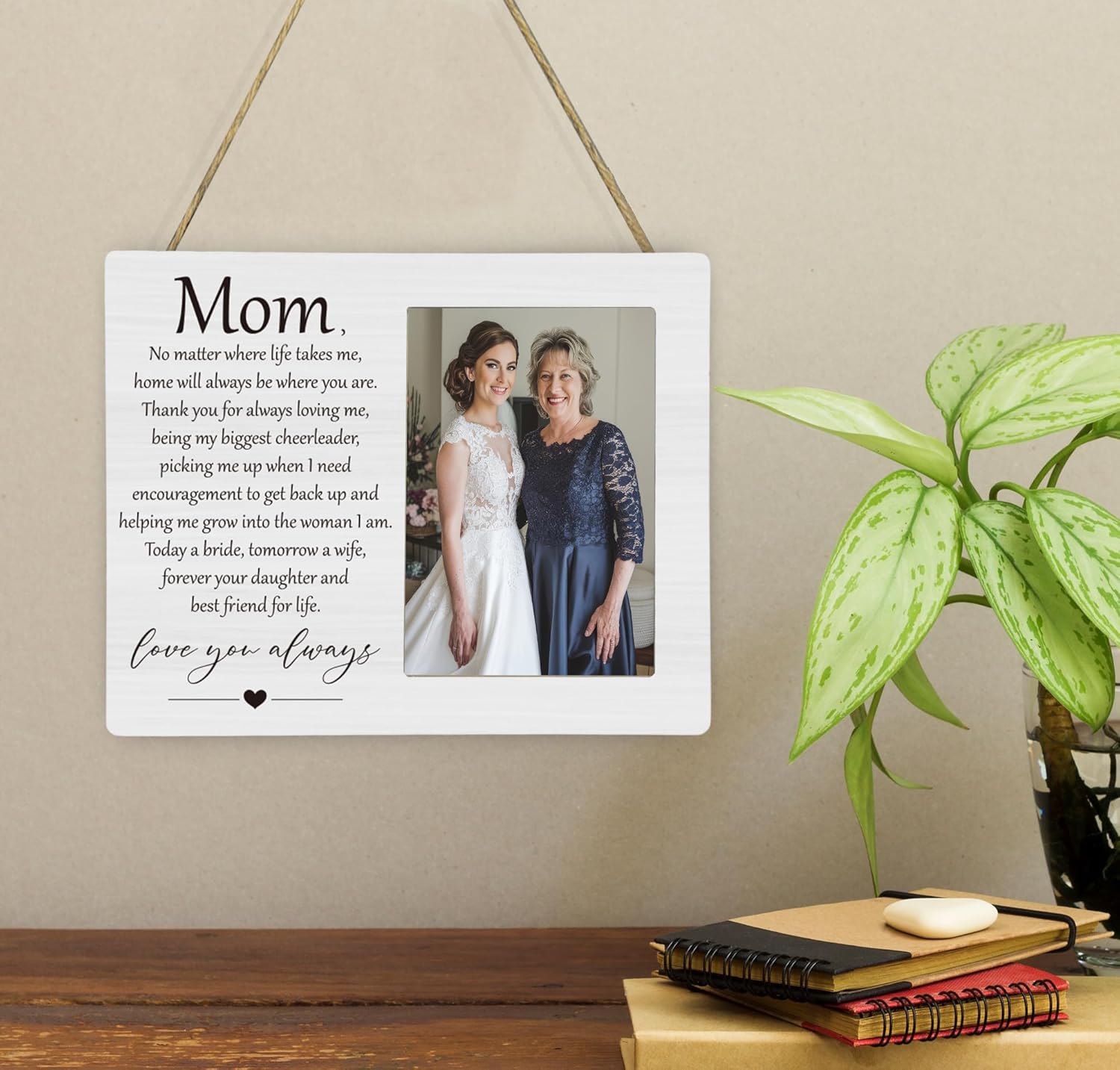 Mom Love You Forever Wedding Picture Frame, Mother of the Bride Photo Frame, 4x6 inch Photo - Image 4