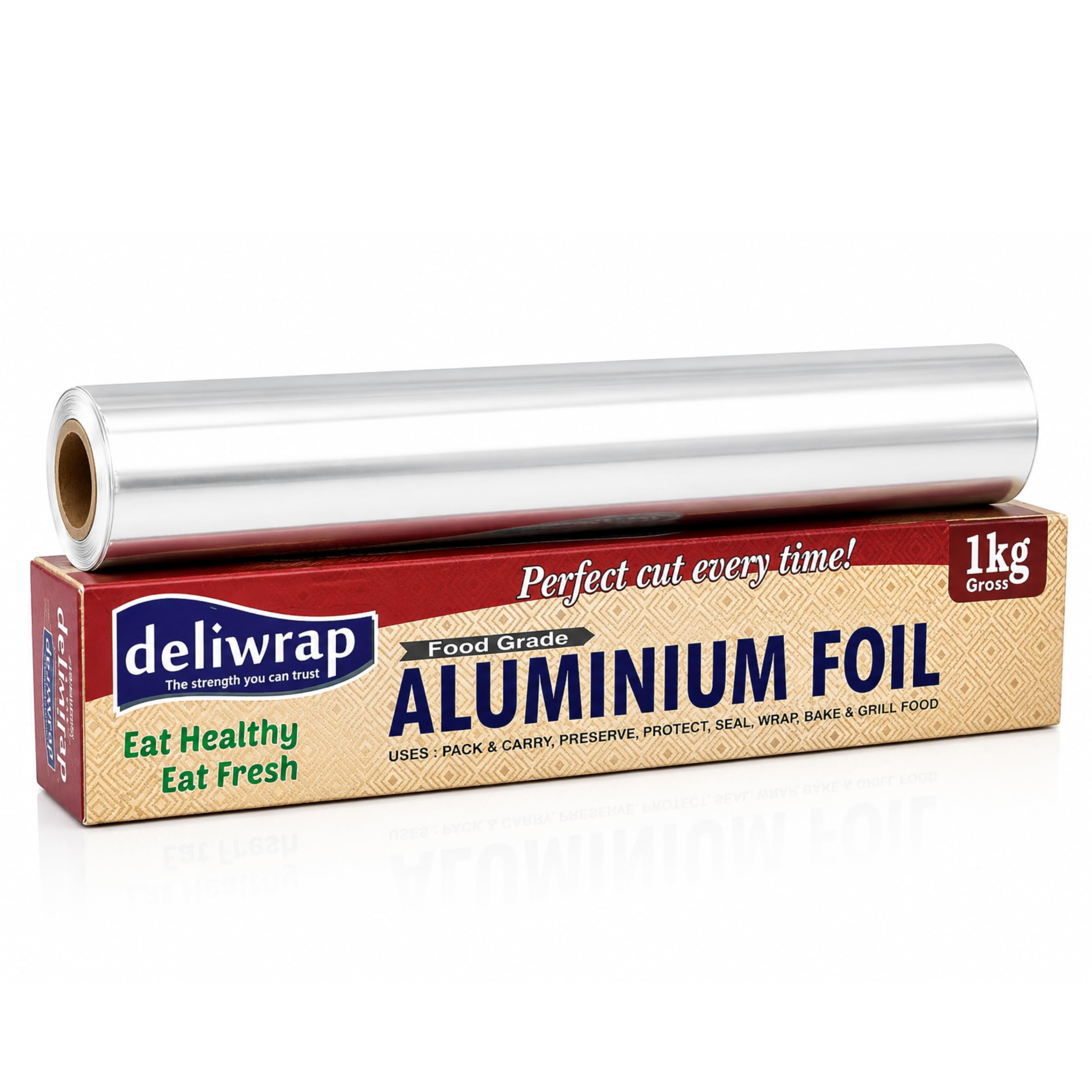 Deliwrap Aluminium Foil 1 Kg | 18 Micron Thick | Food Grade Silver Foil for Cooking, Baking & Food Wrapping (Pack of 1)-picture-15