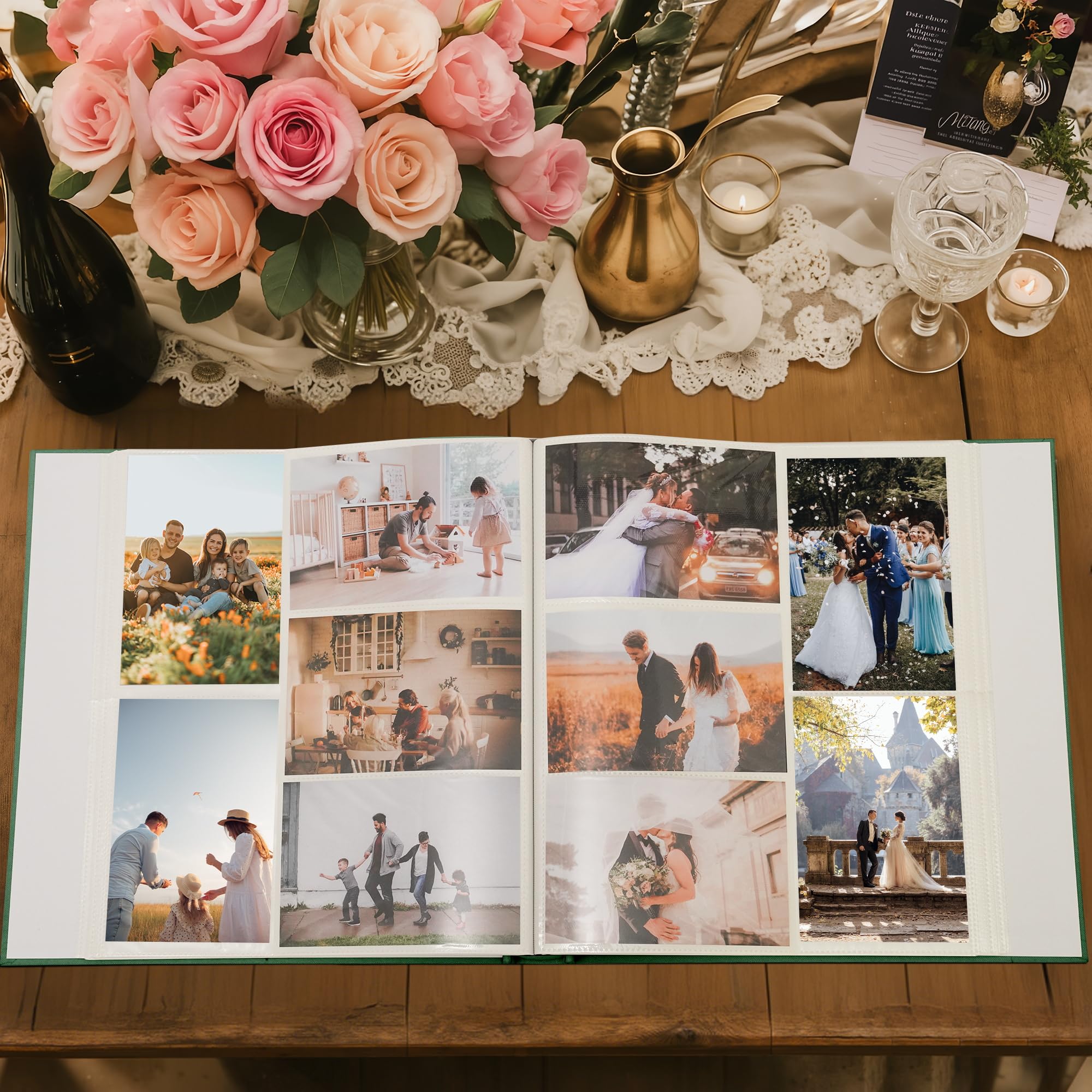 Album fotografico da 10 x 15 cm, 500 foto per pagina, 500 tasche, album fotografico da 10 x 15 cm, copertina in tessuto di lino, grande album fotografico per ricordi di matrimonio e famiglia