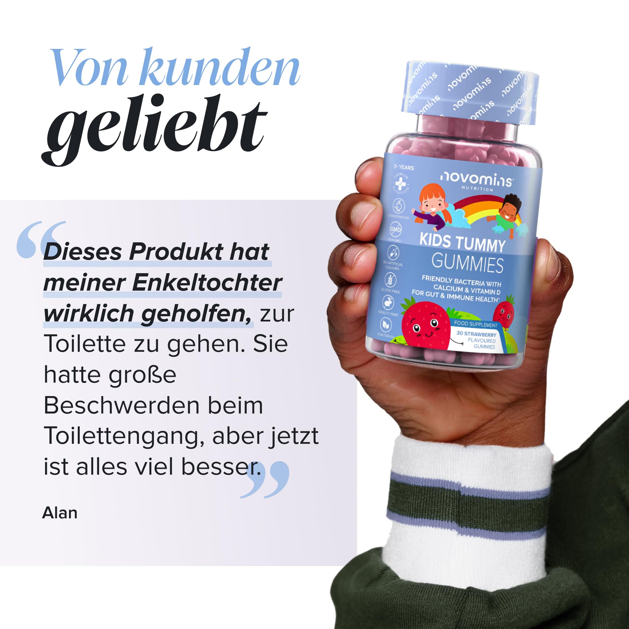 Probiotika für Kinder | Darmbakterien | 30 Gummibärchen | Novomins – Ansicht 8