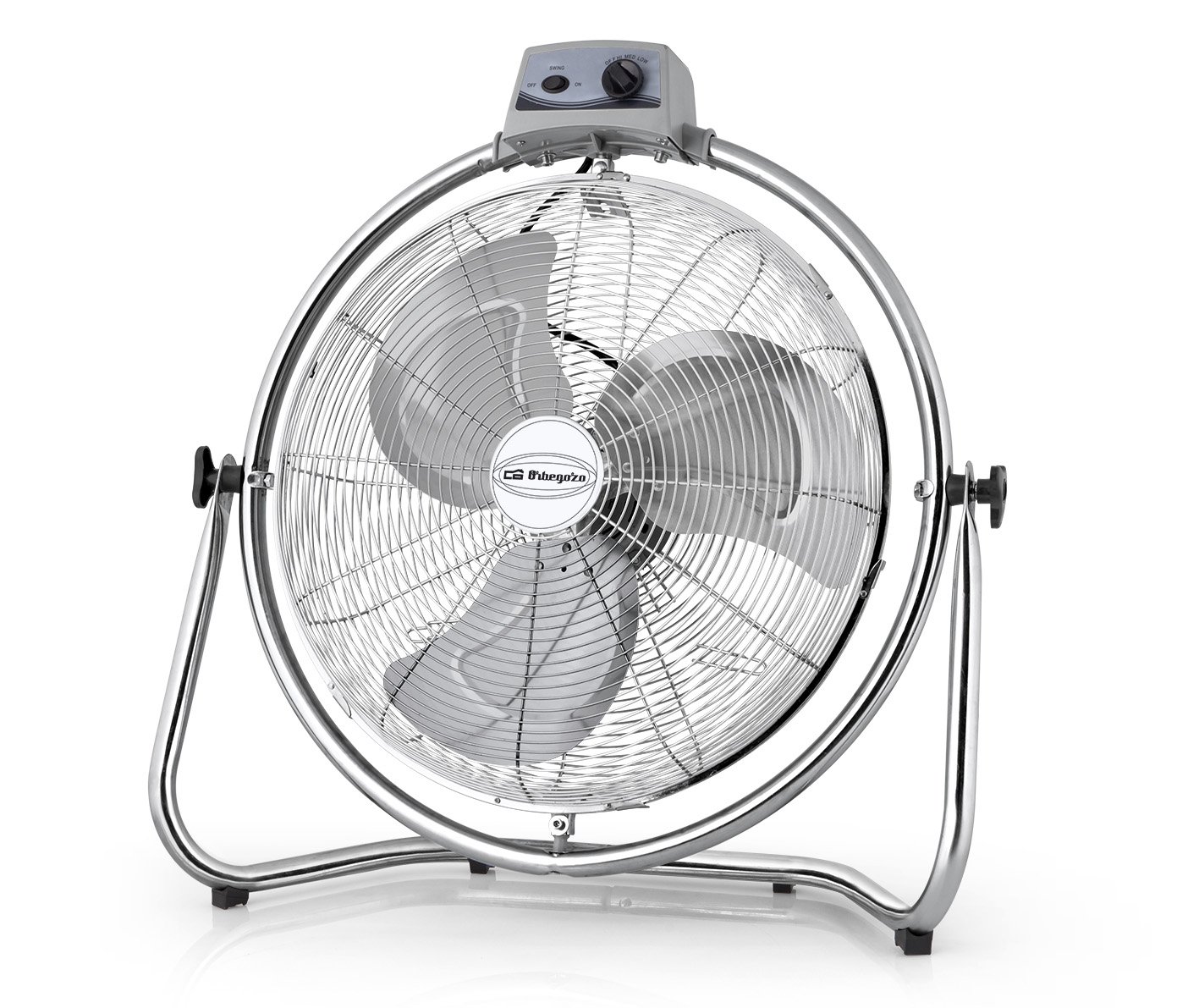 Orbegozo PWO 1952 - Ventilador industrial, aspas 50 cm de diámetro, 3 velocidades de ventilación, cabezal oscilante multiorientable, asa de transporte, 130 W