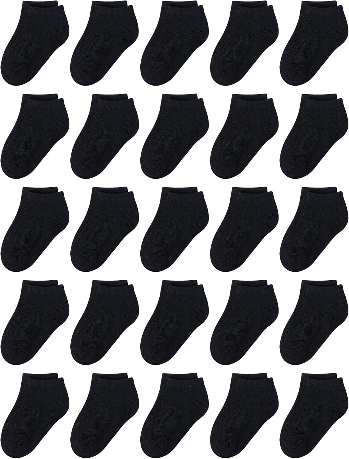 Cooraby 25 Pairs Kids' Socks Low Cut Socks Half Cushion Sport Ankle Athletic Socks for Boys Girls